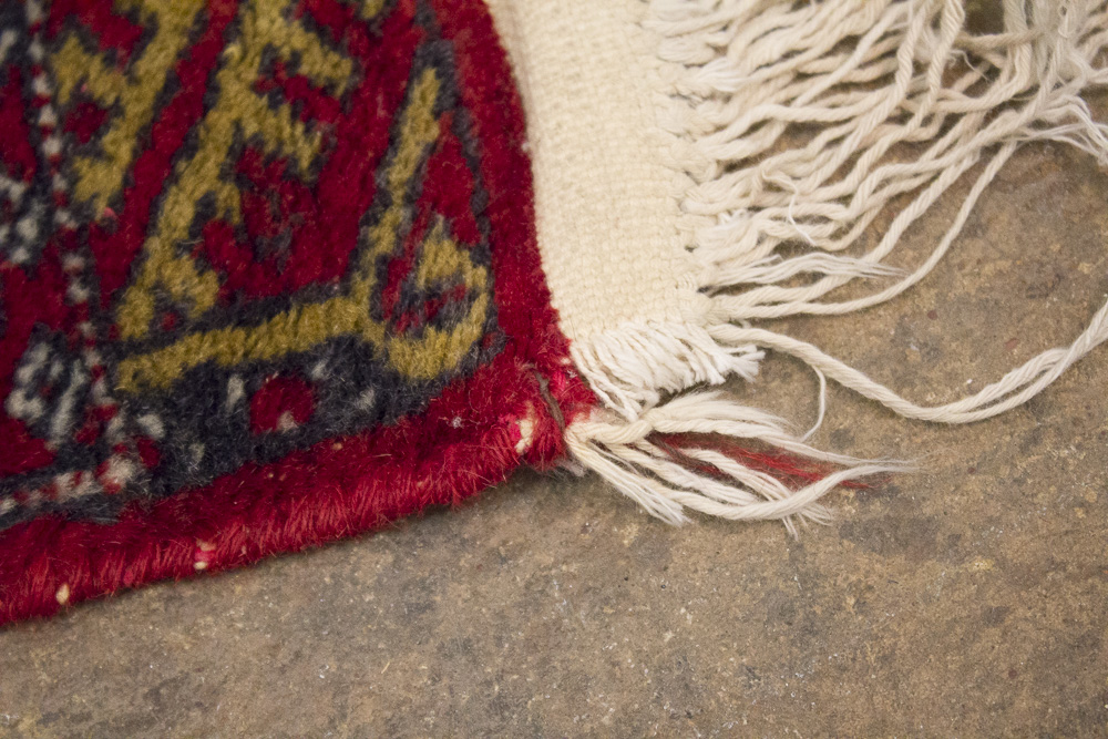 Hand-Knotted Pakistani Bokhara Accent Rug