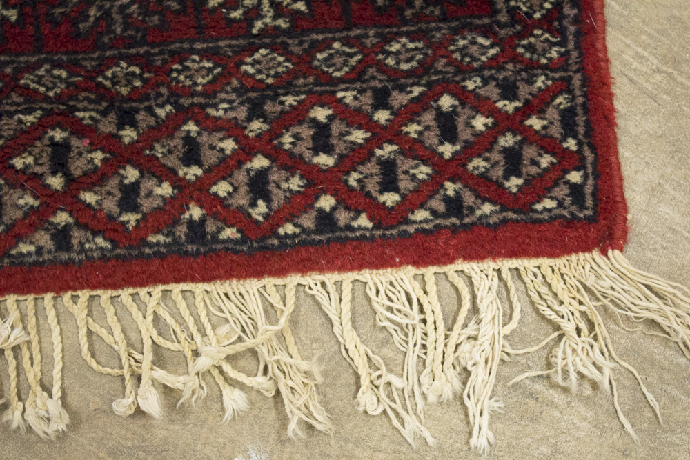 Hand-Knotted Pakistani Bokhara Accent Rug