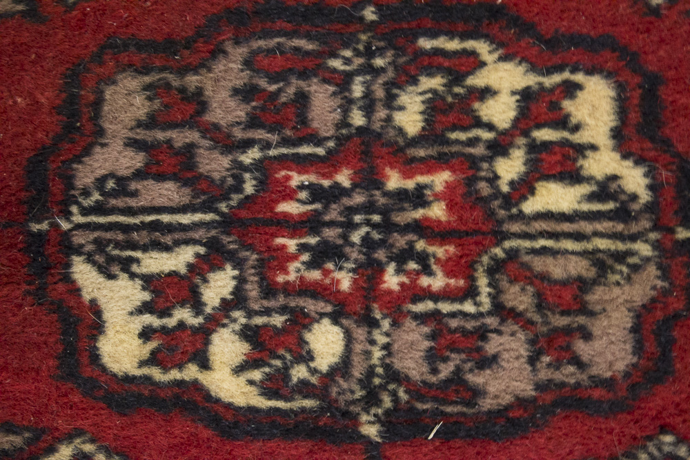 Hand-Knotted Pakistani Bokhara Accent Rug