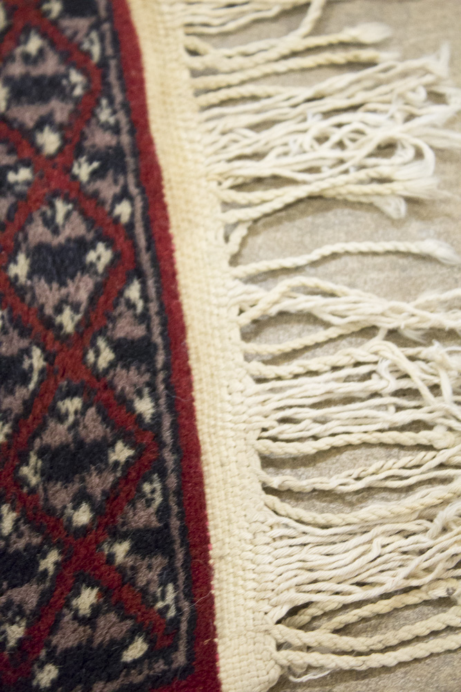 Hand-Knotted Pakistani Bokhara Accent Rug
