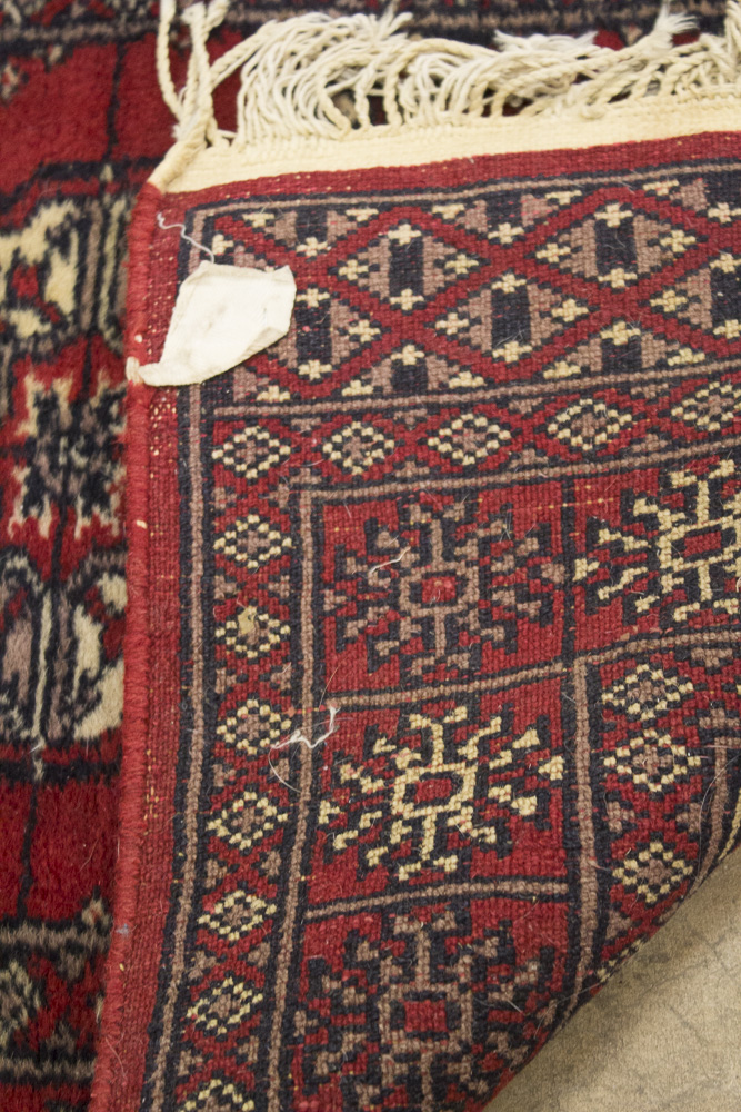 Hand-Knotted Pakistani Bokhara Accent Rug