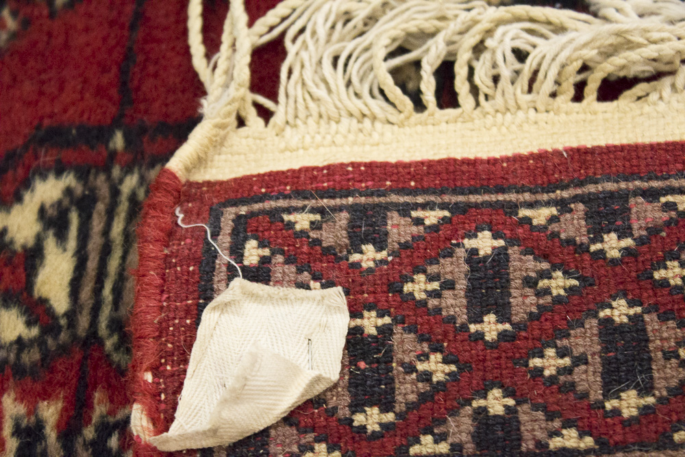 Hand-Knotted Pakistani Bokhara Accent Rug