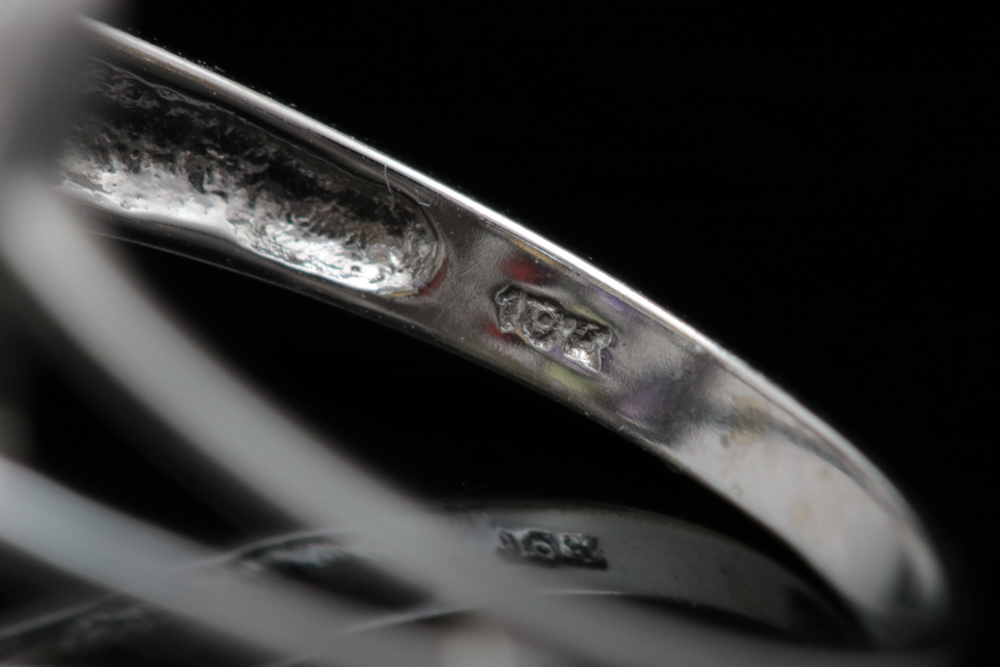 10K White Gold, Diamond and Multi Semi-Precious Gemstone Ring