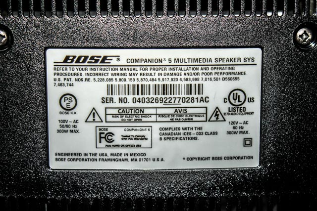 Bose Companion 5 Multimedia Speaker System