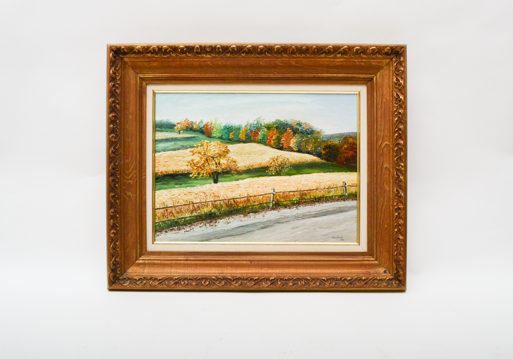 Nancy Heindl Signed Acrylic on Canvas "Pennsylvania Countryside"