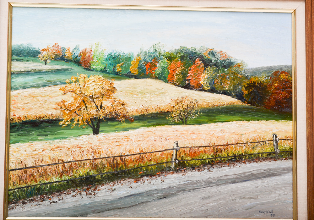 Nancy Heindl Signed Acrylic on Canvas "Pennsylvania Countryside"
