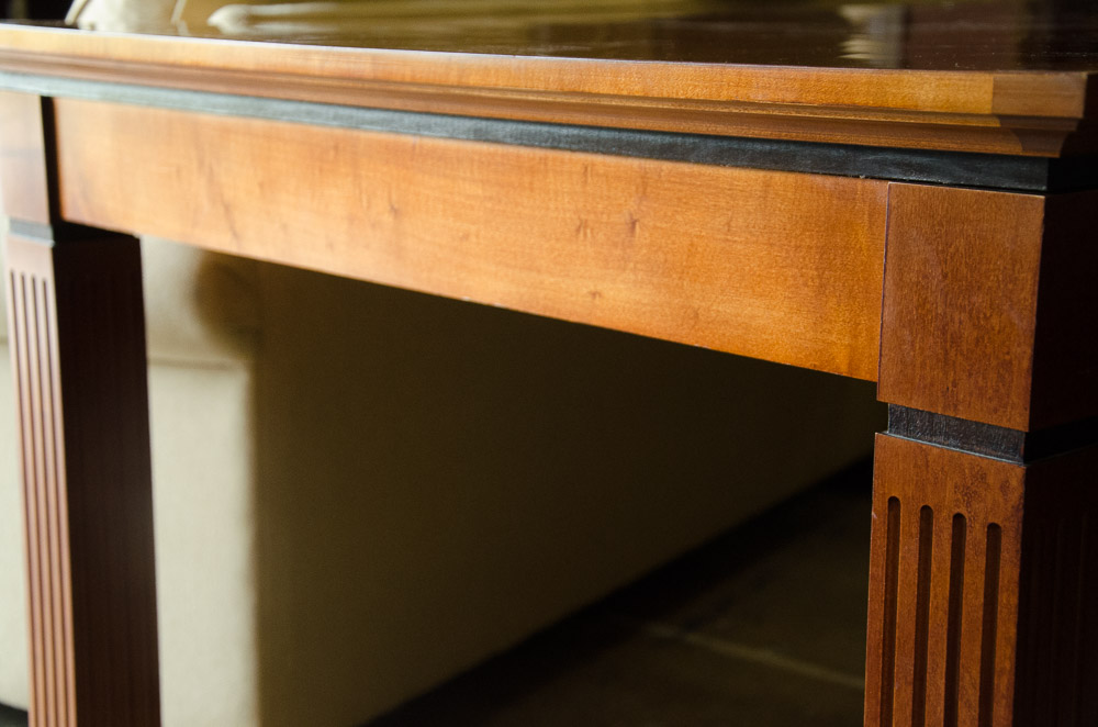 Paoli Whitmore Series Table Desk, Maple with Birds Eye Inlay