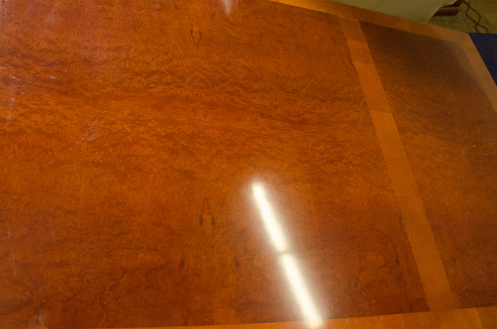 Paoli Whitmore Series Table Desk, Maple with Birds Eye Inlay