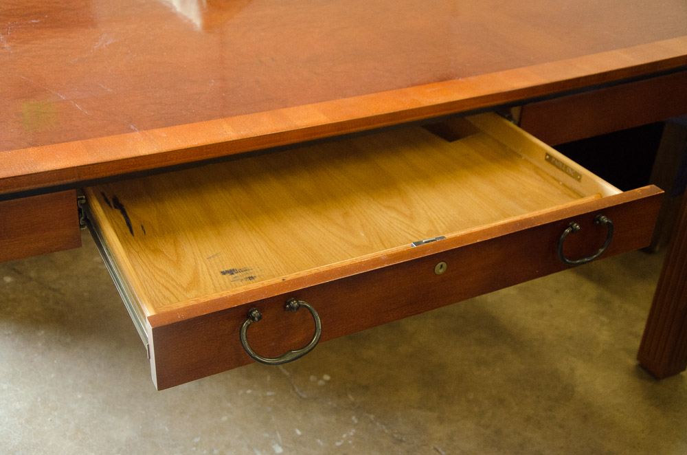 Paoli Whitmore Series Table Desk, Maple with Birds Eye Inlay