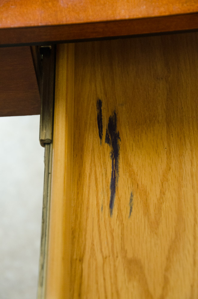 Paoli Whitmore Series Table Desk, Maple with Birds Eye Inlay