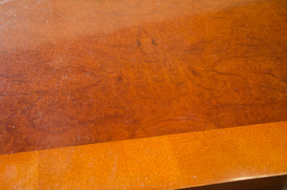 Paoli Whitmore Series Table Desk, Maple with Birds Eye Inlay