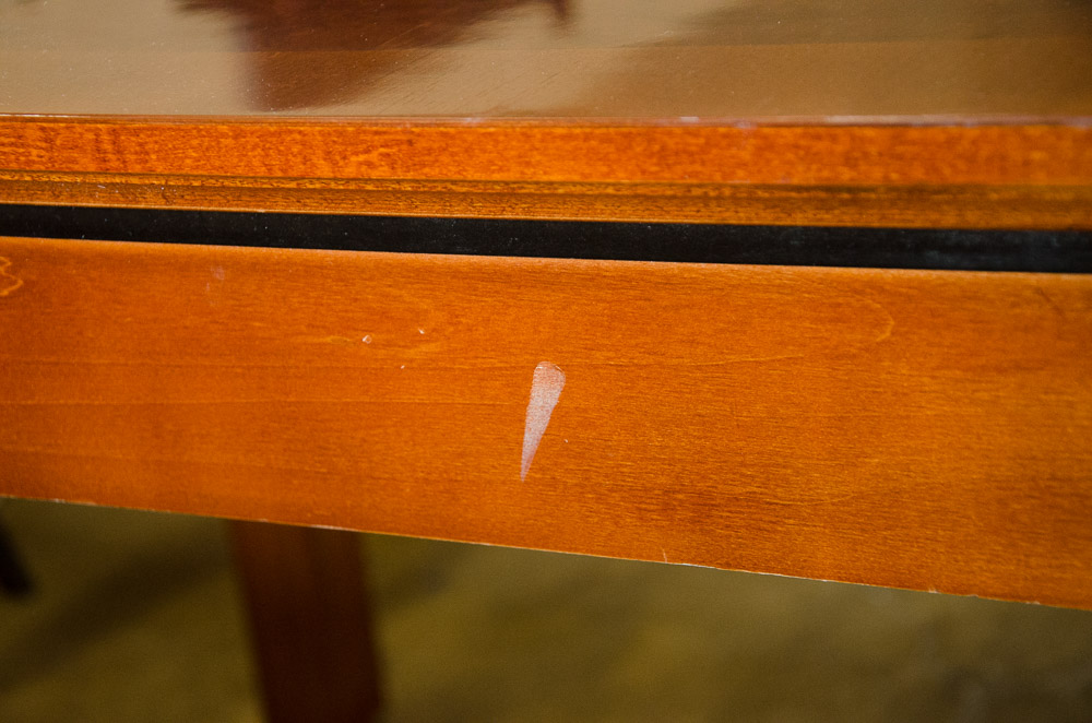 Paoli Whitmore Series Table Desk, Maple with Birds Eye Inlay