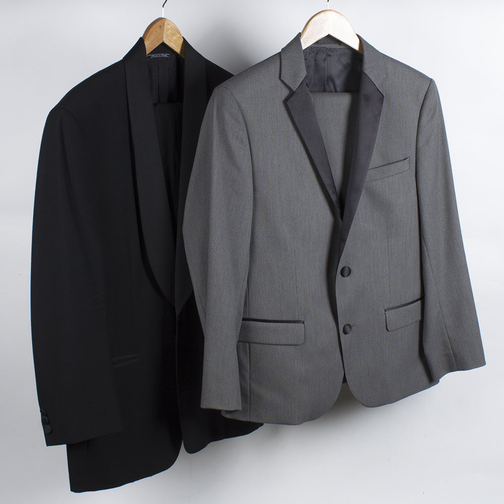 Pair of Men's Tuxedo Detail Suits