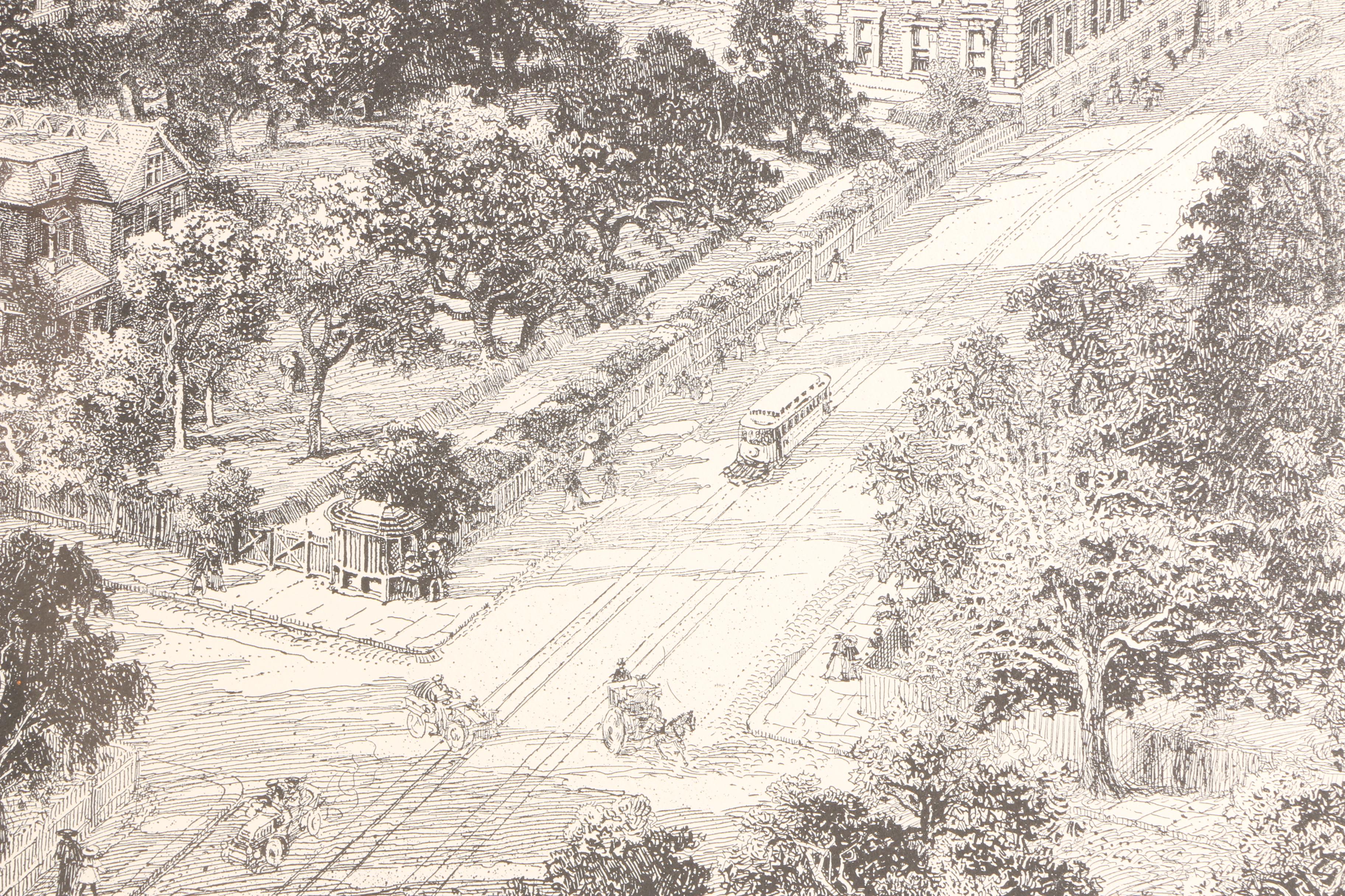 Harry Fenn Limited Edition Lithograph "Columbia University Campus"