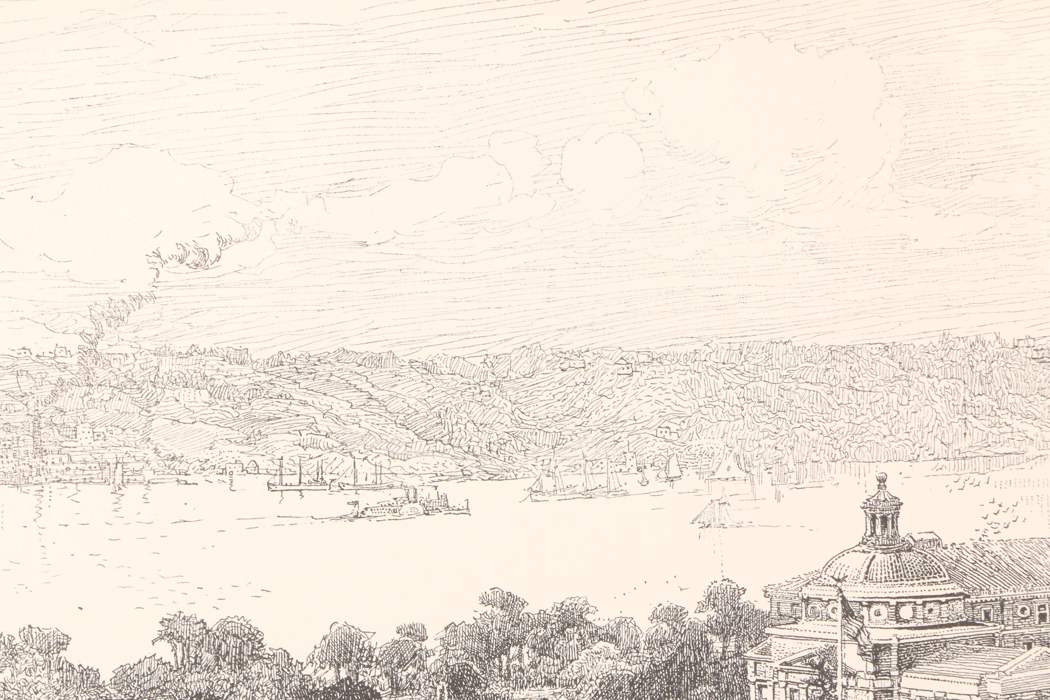 Harry Fenn Limited Edition Lithograph "Columbia University Campus"