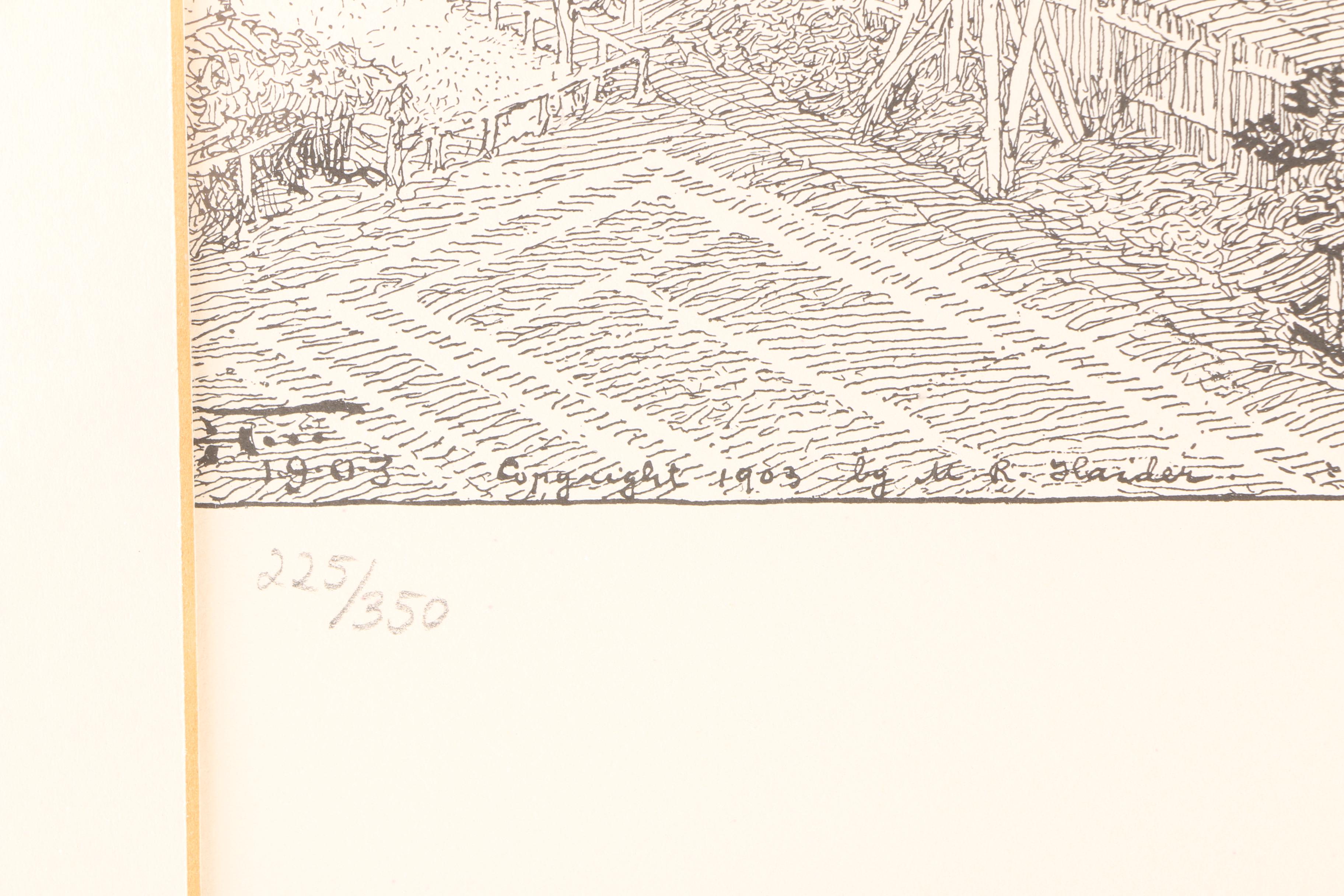 Harry Fenn Limited Edition Lithograph "Columbia University Campus"