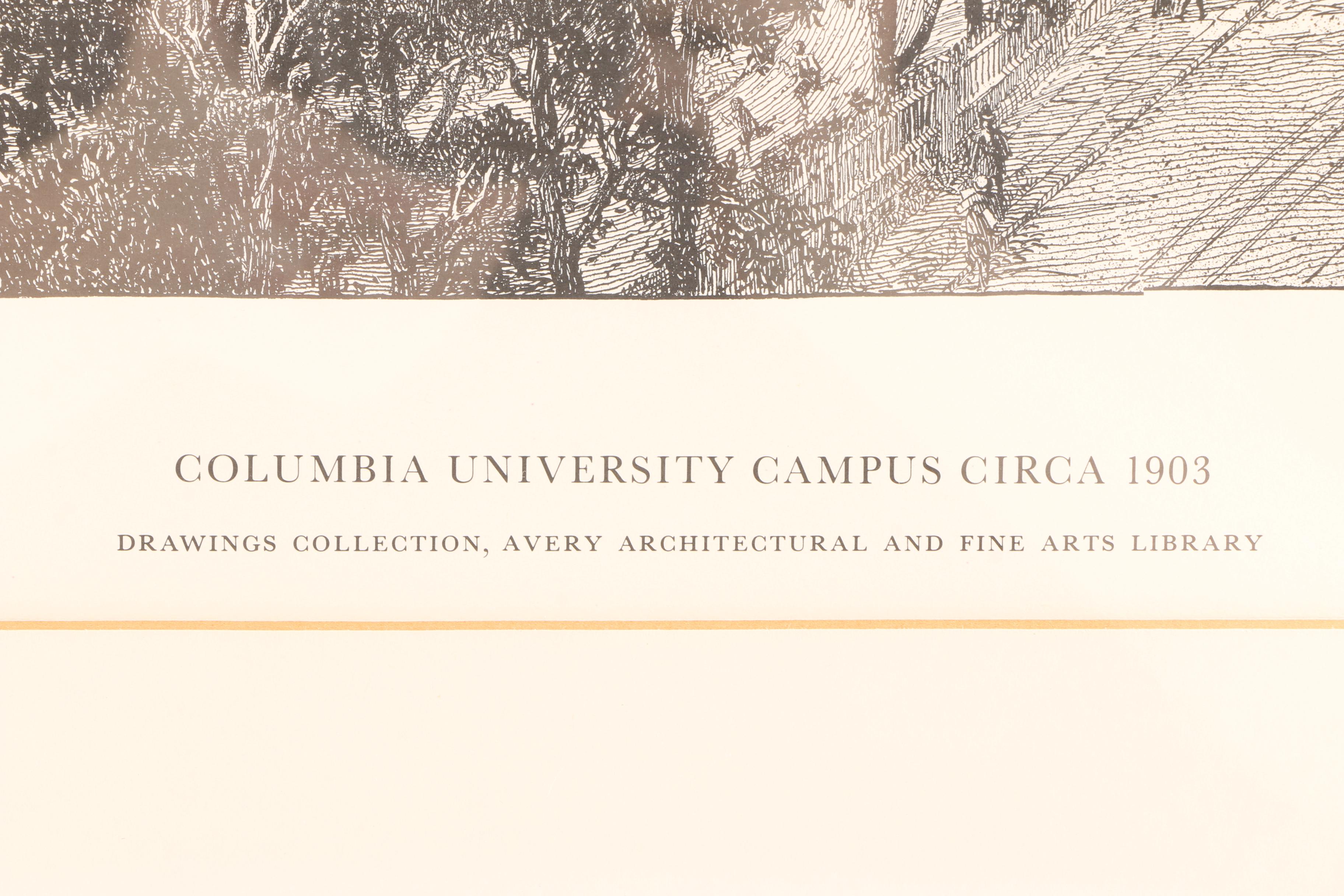 Harry Fenn Limited Edition Lithograph "Columbia University Campus"