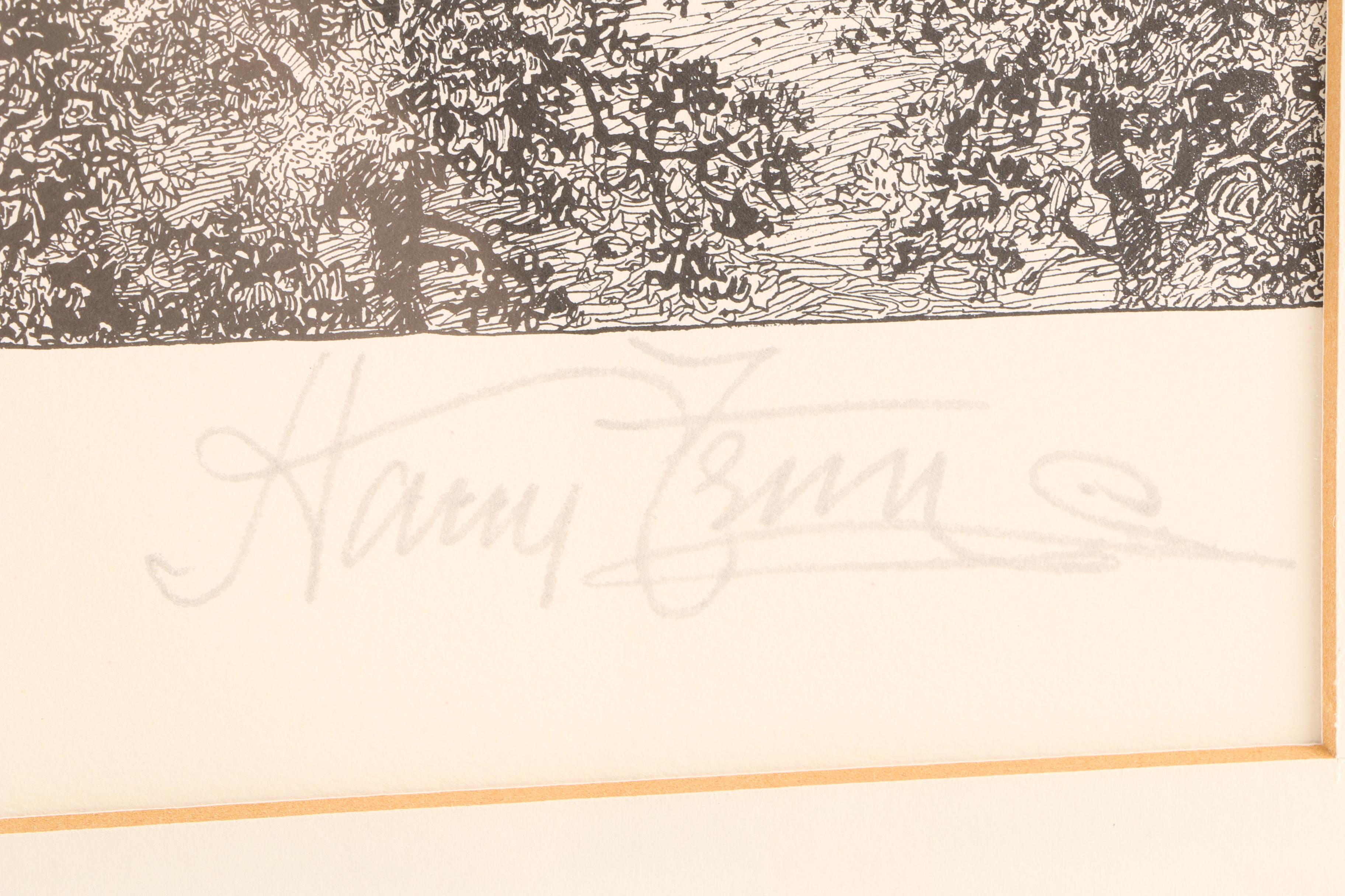 Harry Fenn Limited Edition Lithograph "Columbia University Campus"