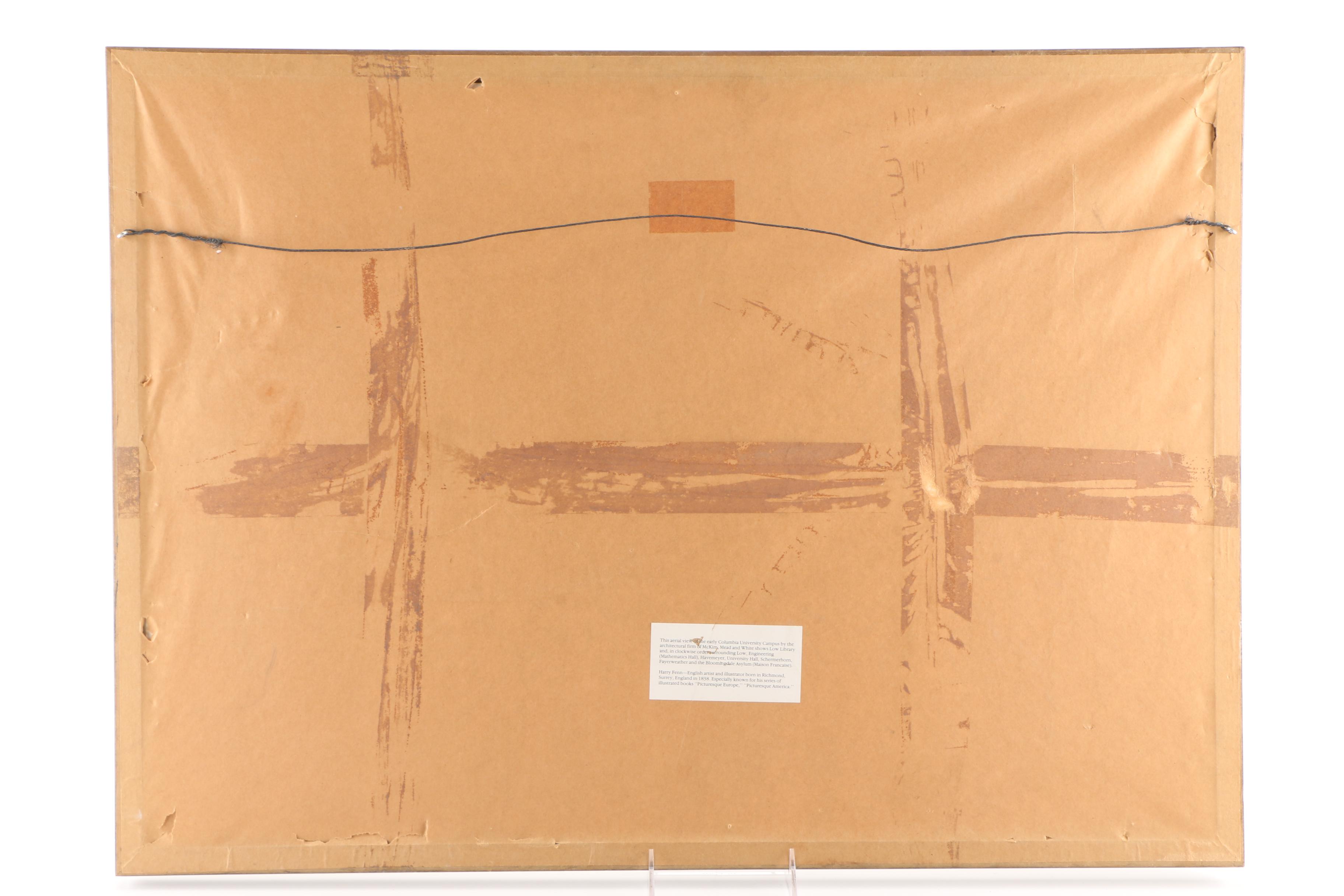 Harry Fenn Limited Edition Lithograph "Columbia University Campus"