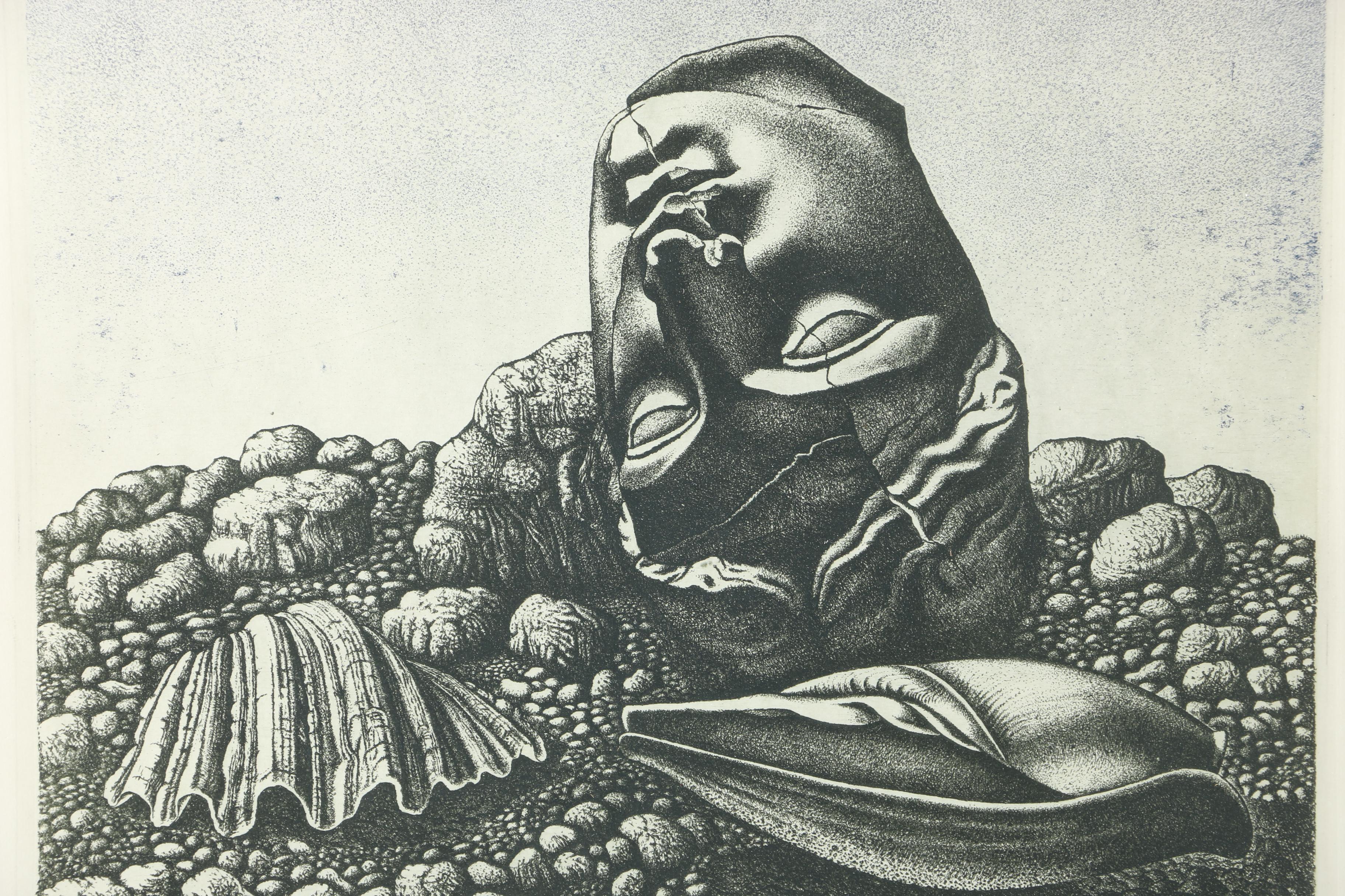 Yaroslav Myskiv Aquatint Etching "Shore of Chersonesos"