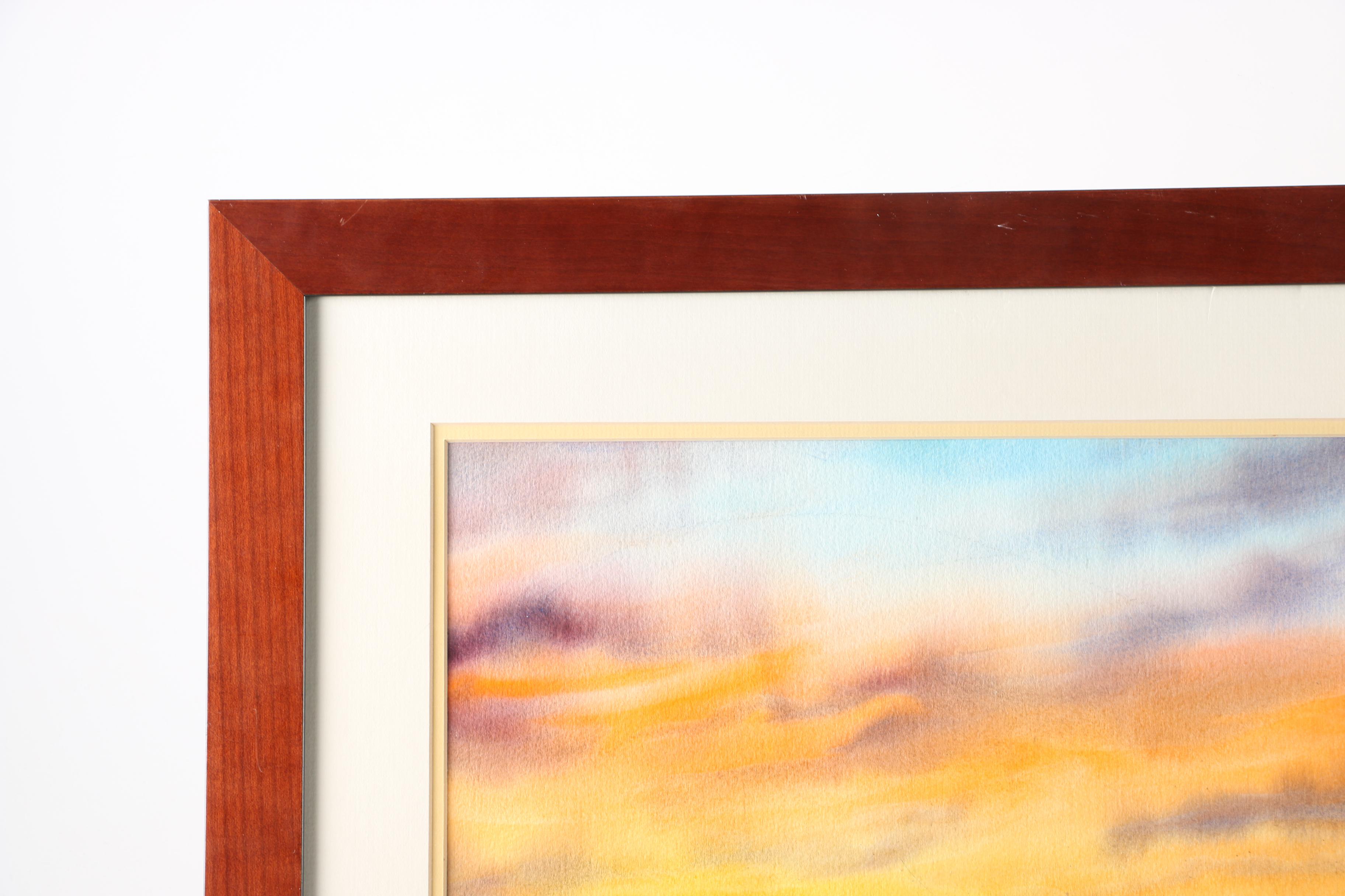 Jack Yelle Signed Original Watercolor of Sunset