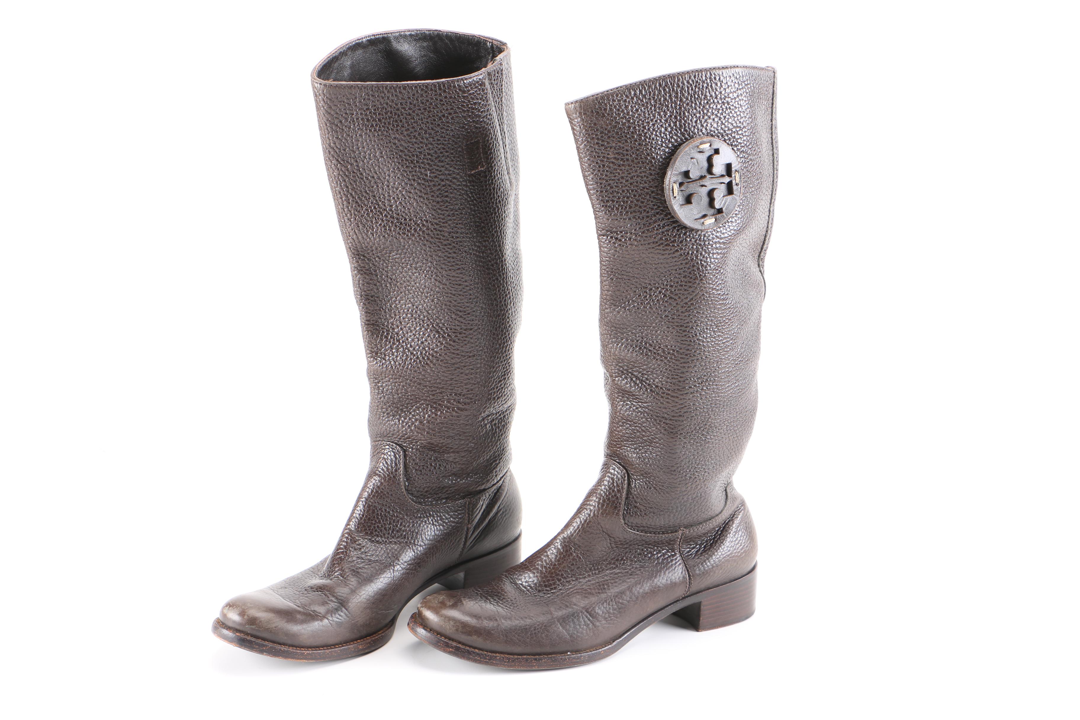 Tory Burch Dark Brown Leather Boots