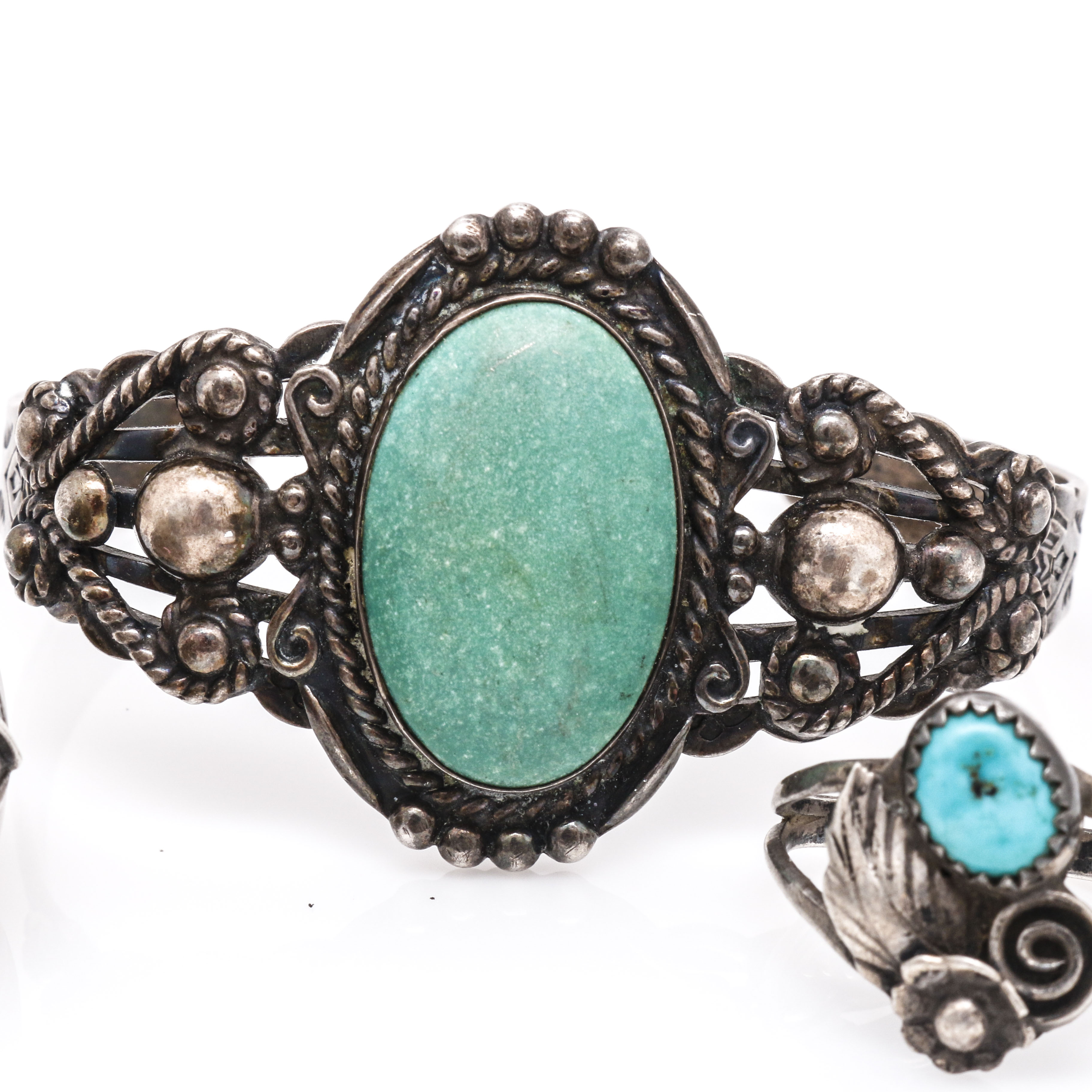Native American Style Sterling Silver and Turquoise Jewelry