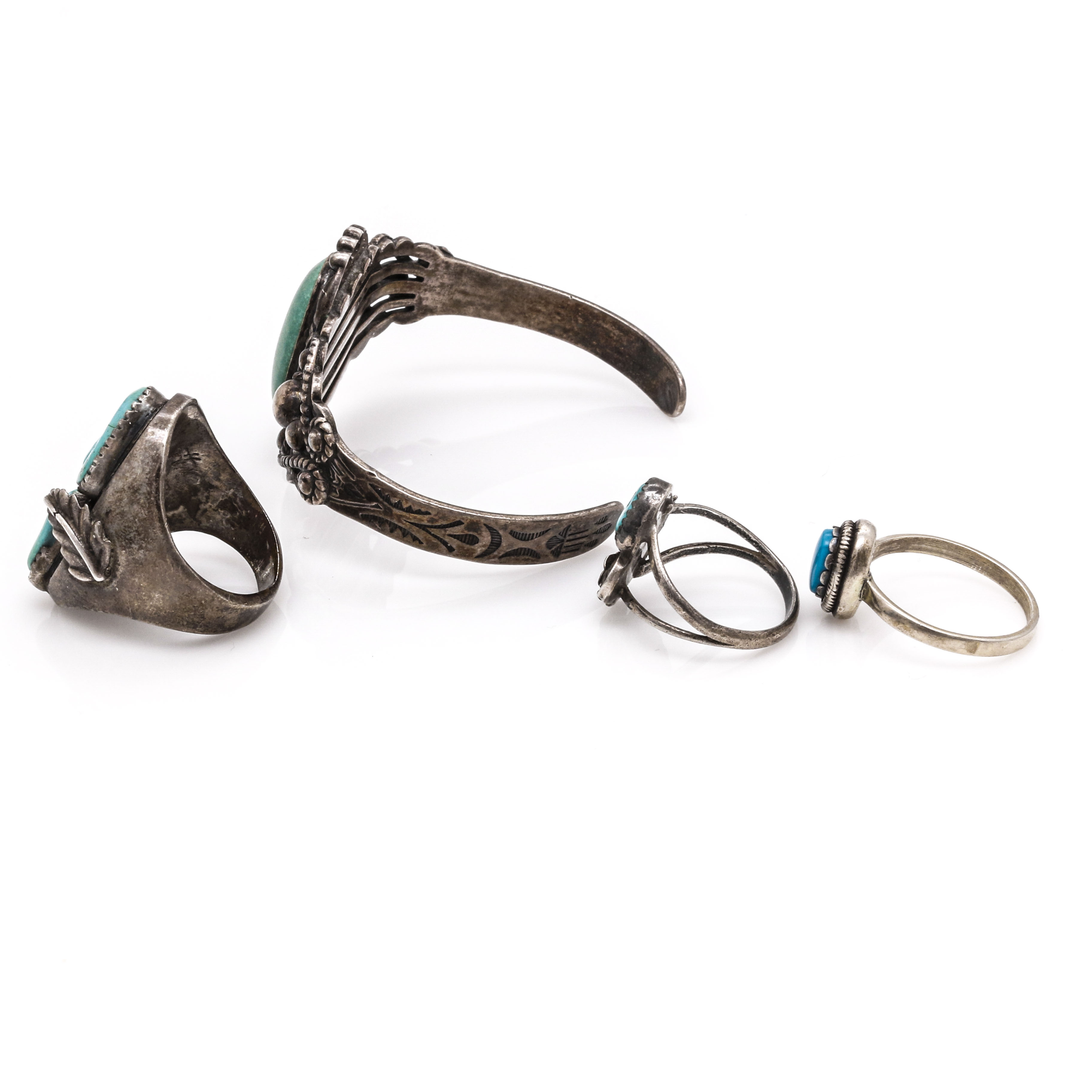 Native American Style Sterling Silver and Turquoise Jewelry