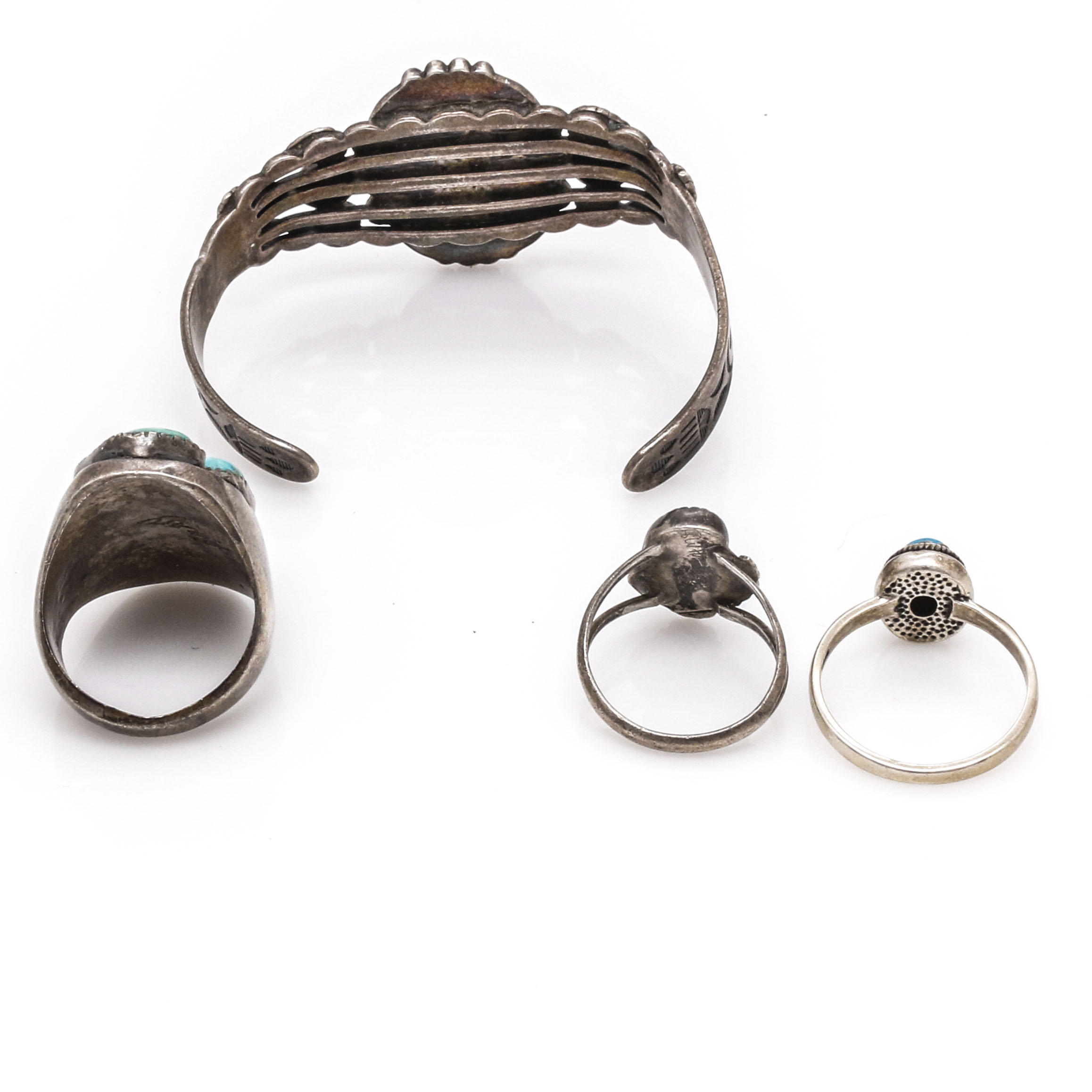 Native American Style Sterling Silver and Turquoise Jewelry