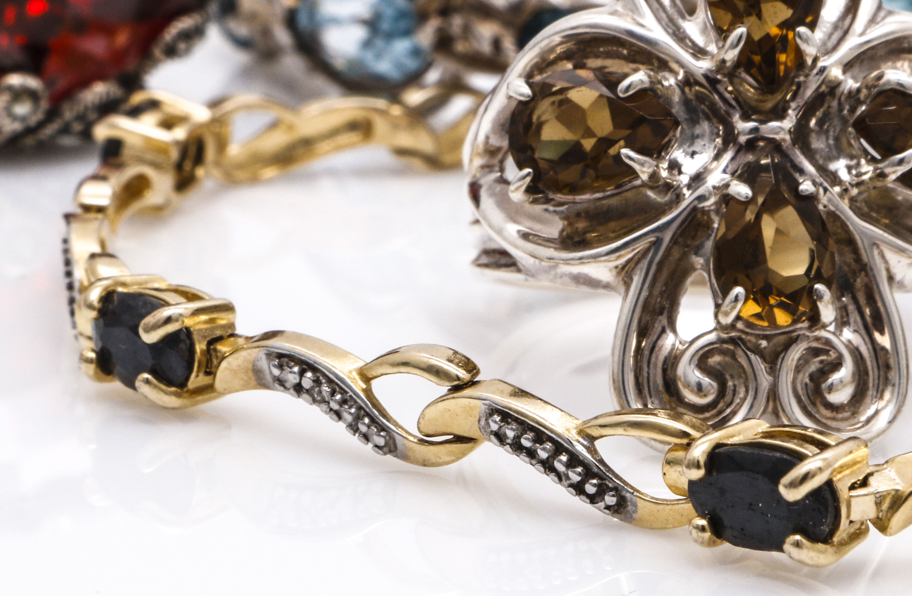 Diamond and Gemstone Sterling Silver Jewelry Including Carolyn Pollack