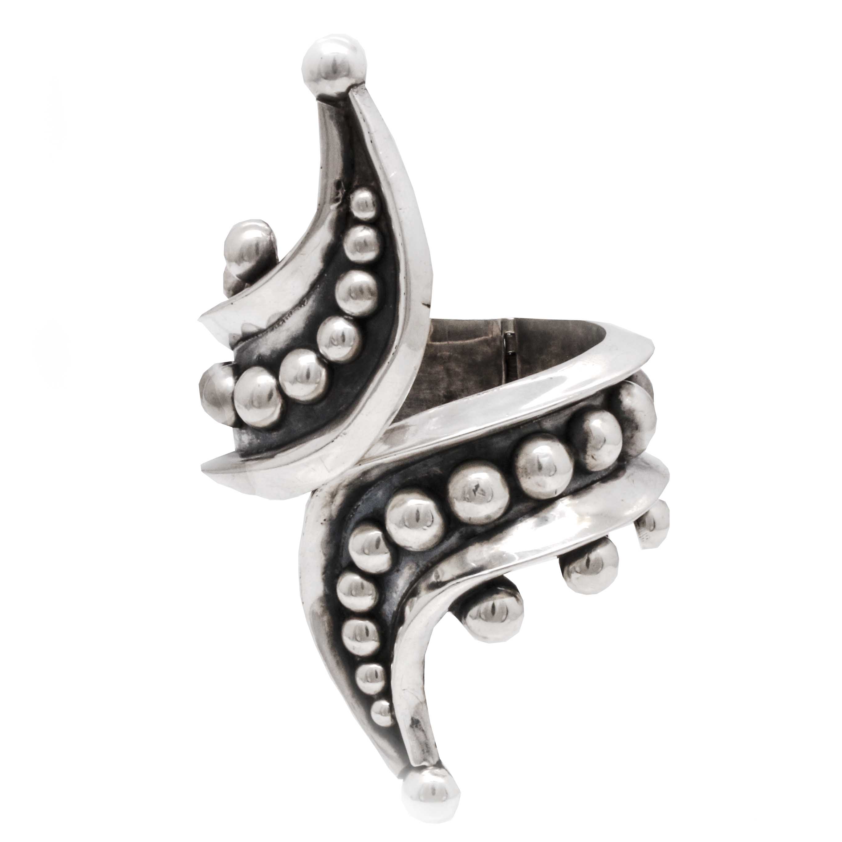 Taxco Mexico Sterling Silver Clamper Bracelet