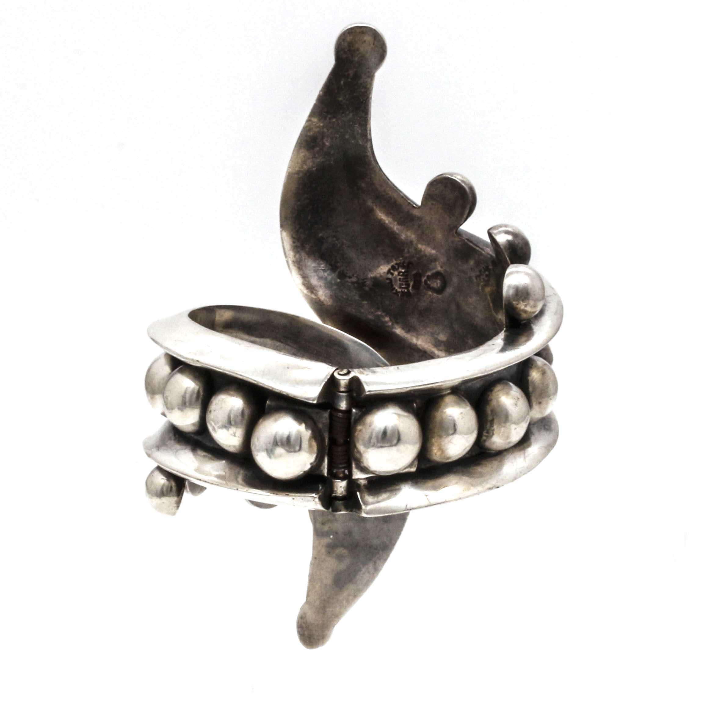 Taxco Mexico Sterling Silver Clamper Bracelet