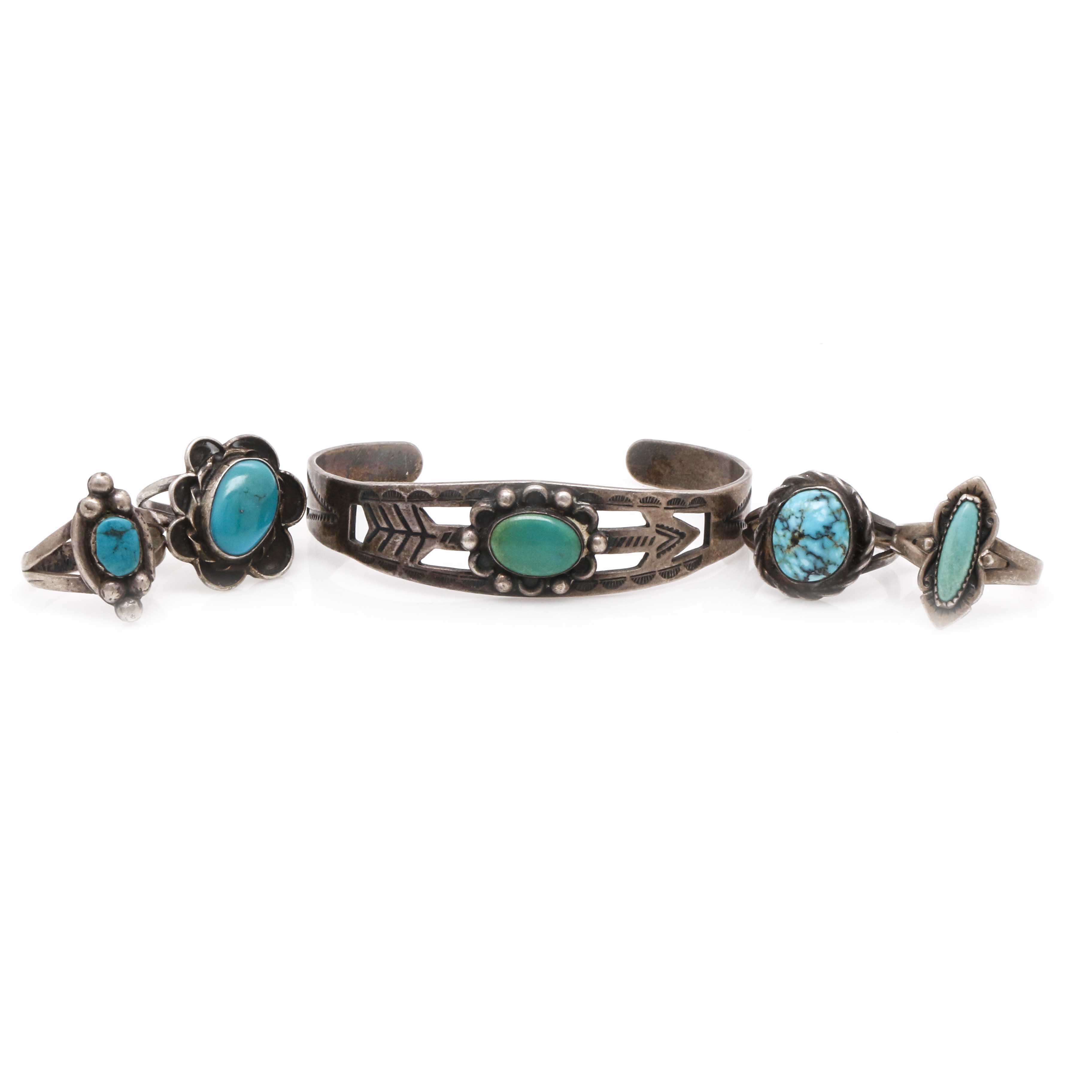 Native American Style Turquoise and Sterling Silver Jewelry