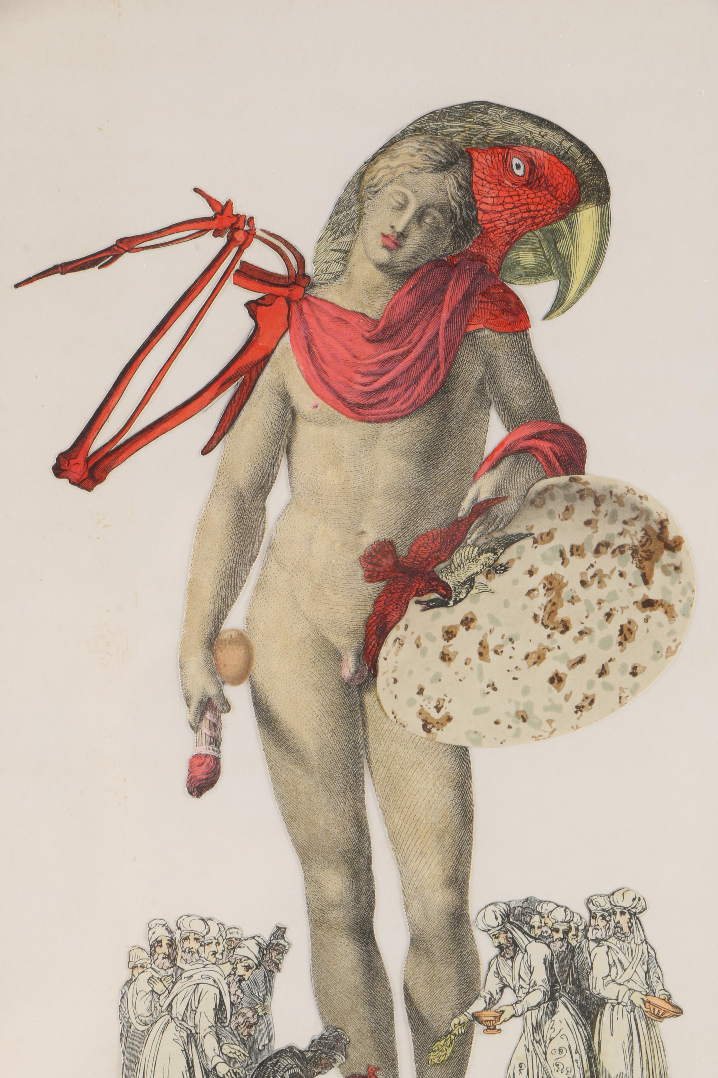 Anthony Guyther Symbolist Collage "Bird God Offering"