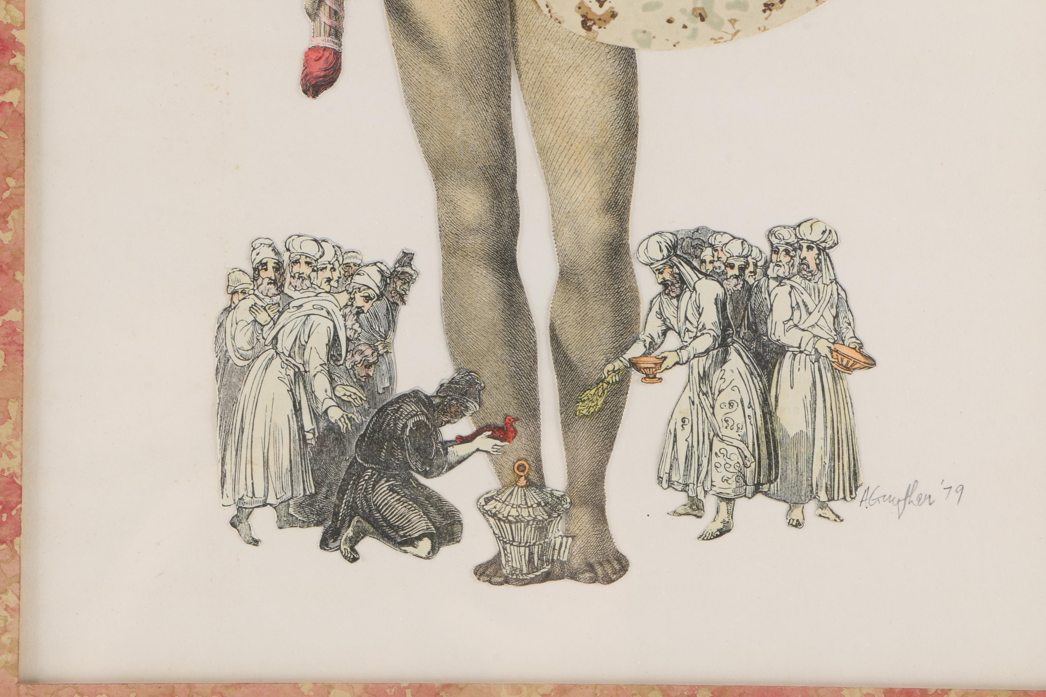 Anthony Guyther Symbolist Collage "Bird God Offering"