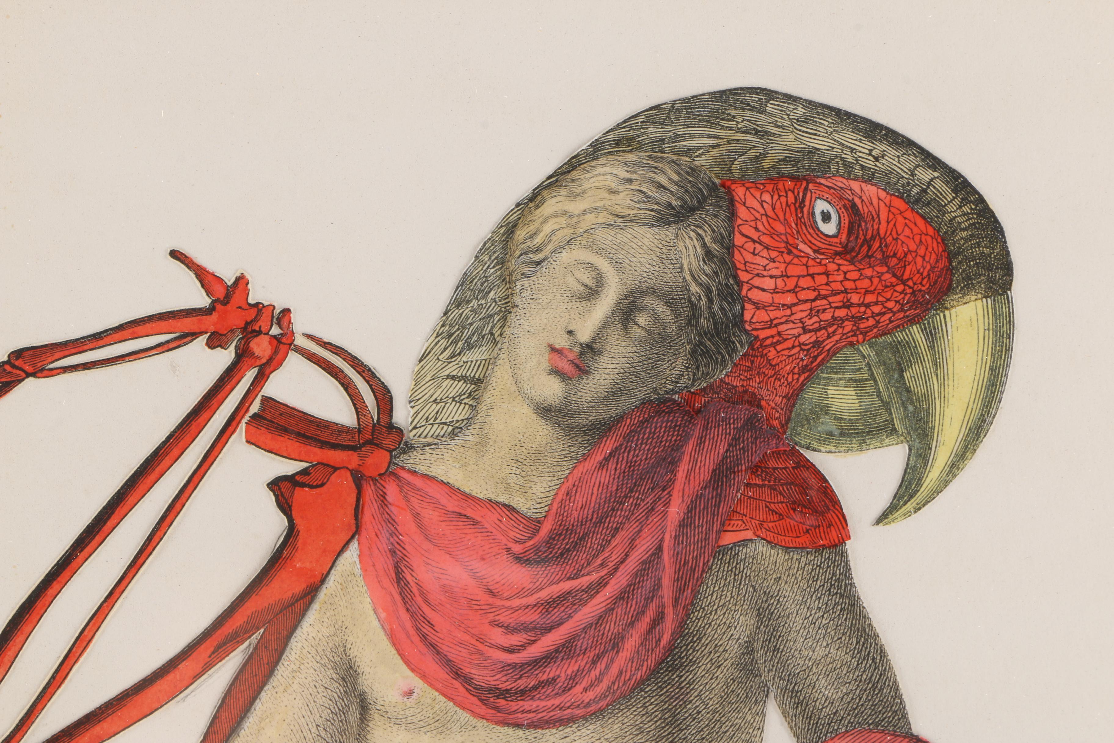 Anthony Guyther Symbolist Collage "Bird God Offering"