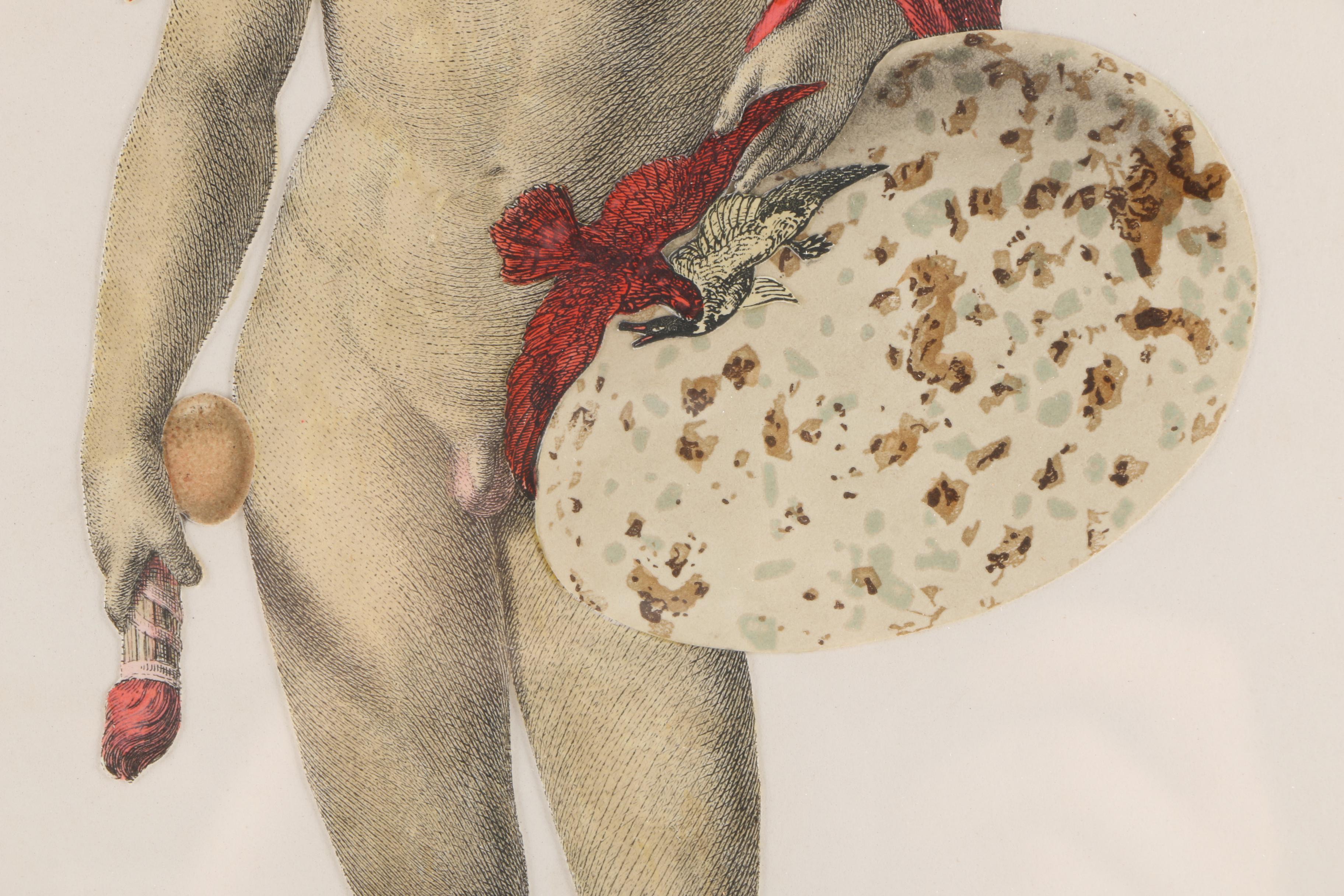 Anthony Guyther Symbolist Collage "Bird God Offering"