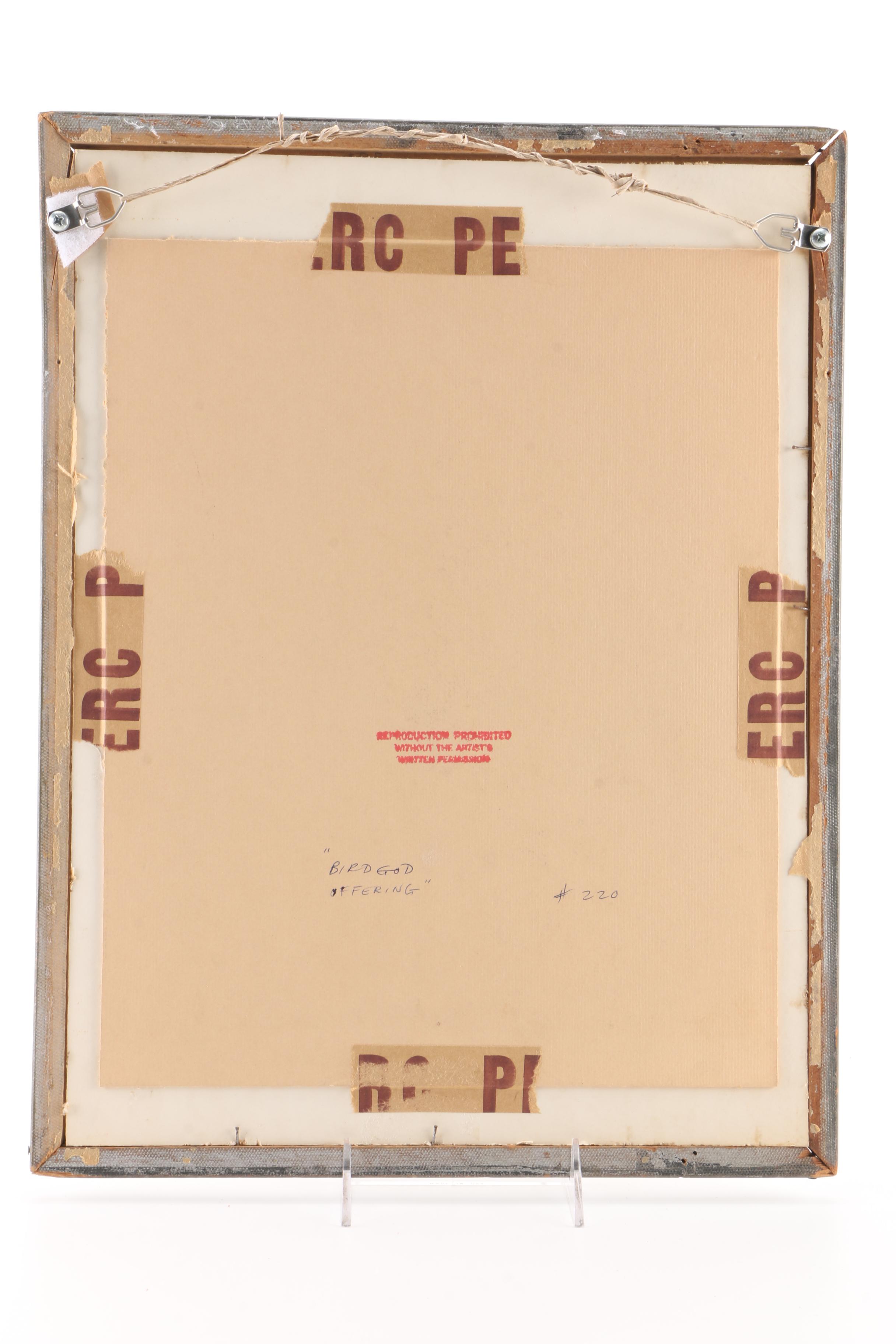 Anthony Guyther Symbolist Collage "Bird God Offering"