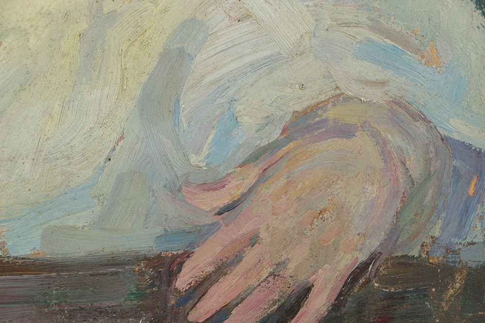 Emily B. Waite Oil Painting on Board Portrait of a Baby