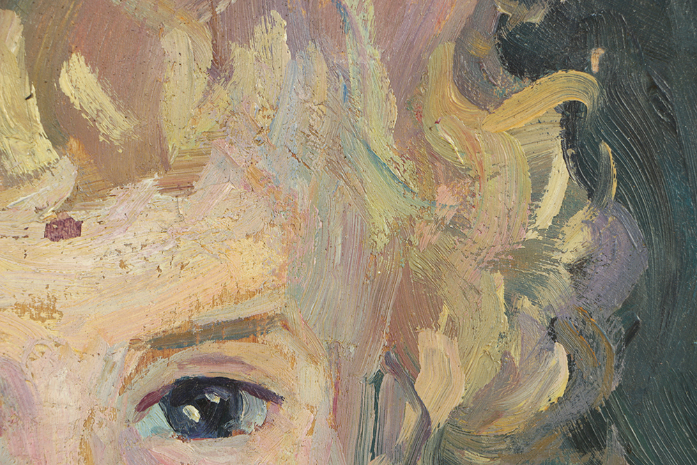 Emily B. Waite Oil Painting on Board Portrait of a Baby