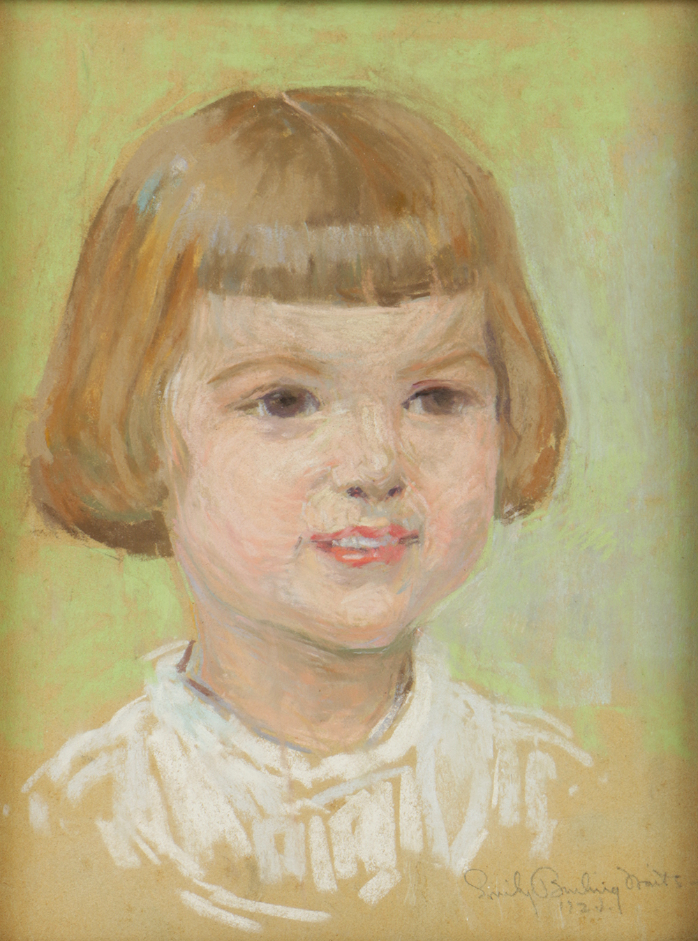 Emily B. Waite Pastel Drawing on Paper Portrait of a Girl