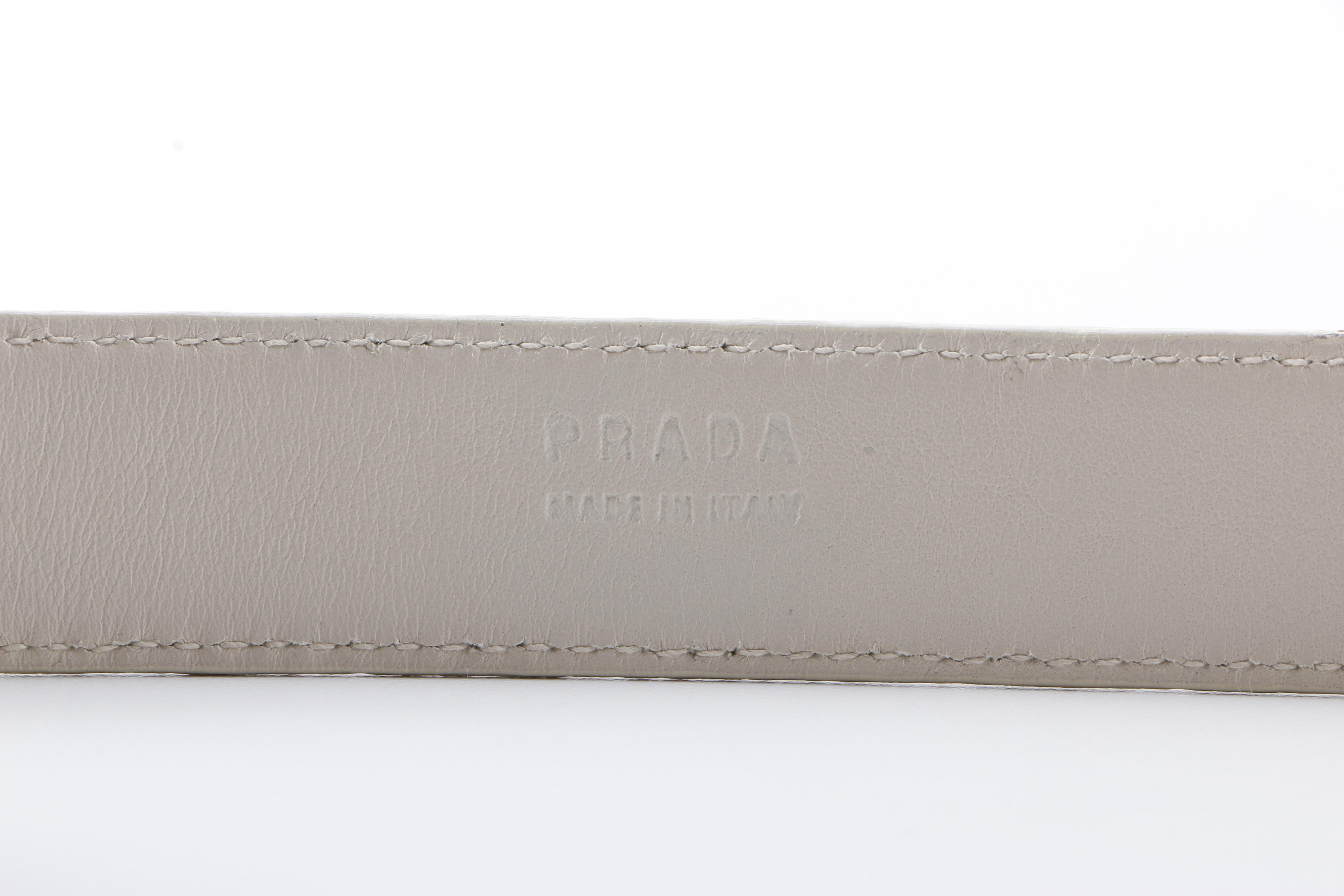 Prada Cream Nappa Leather Belt