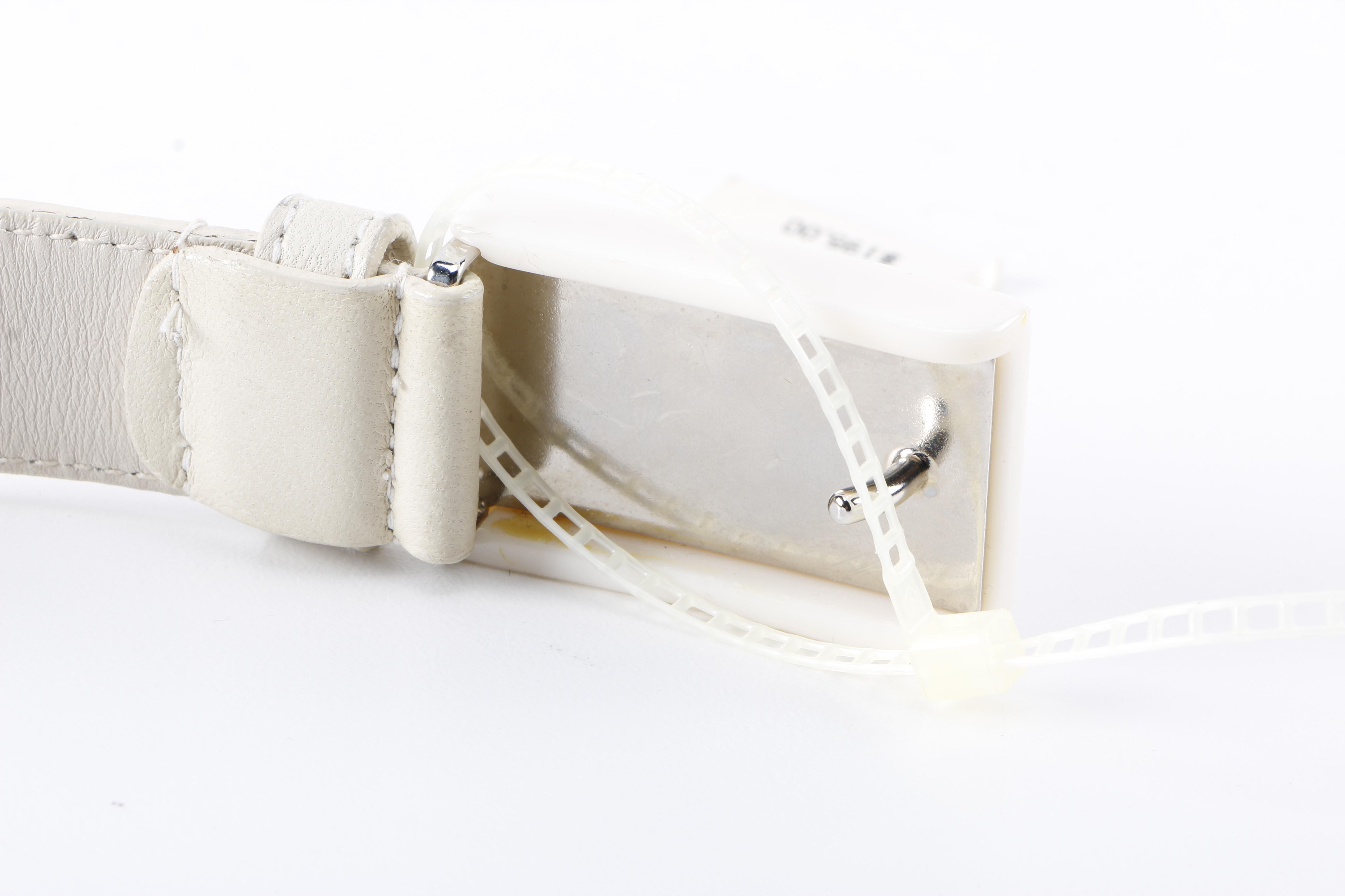 Prada Cream Nappa Leather Belt