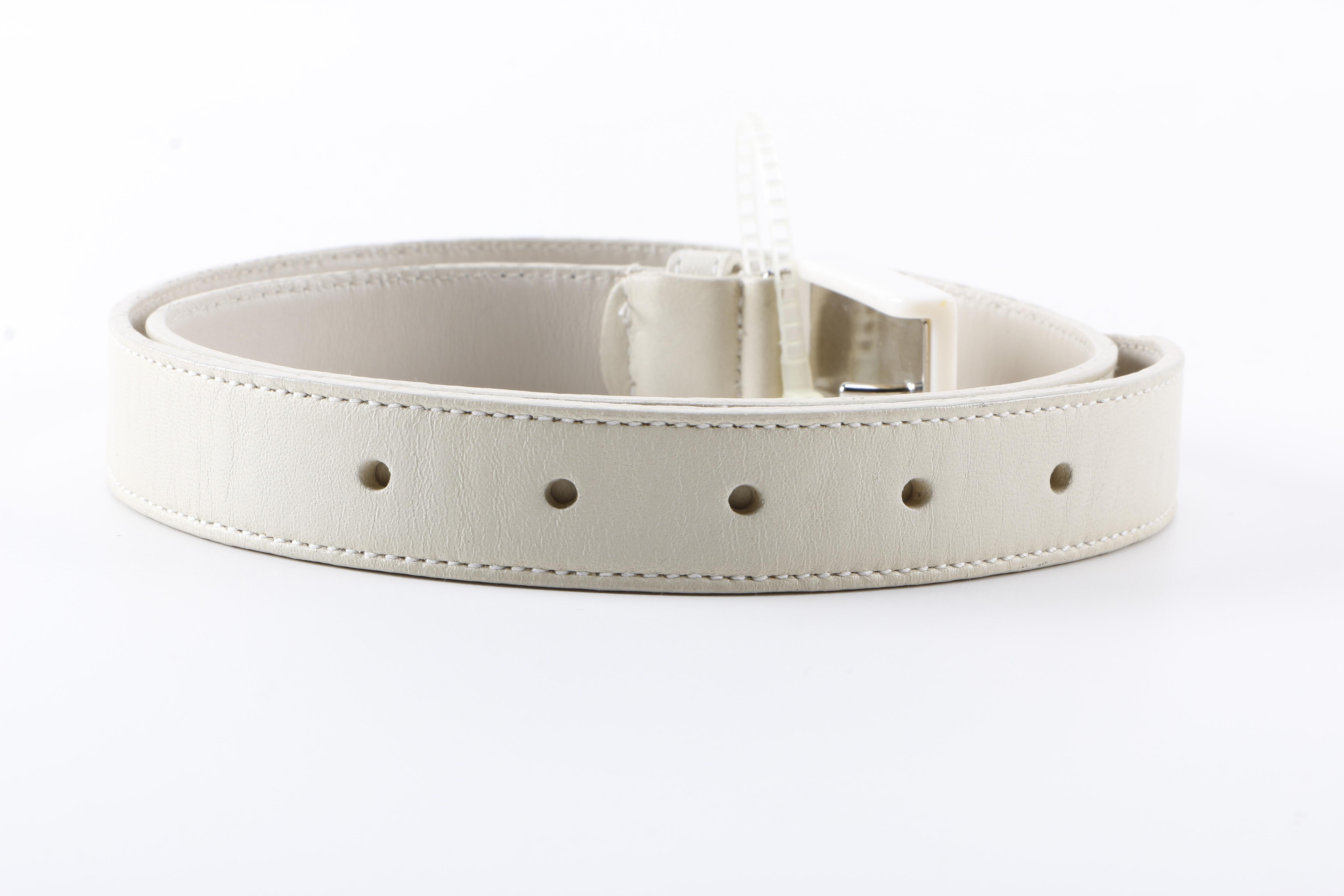 Prada Cream Nappa Leather Belt