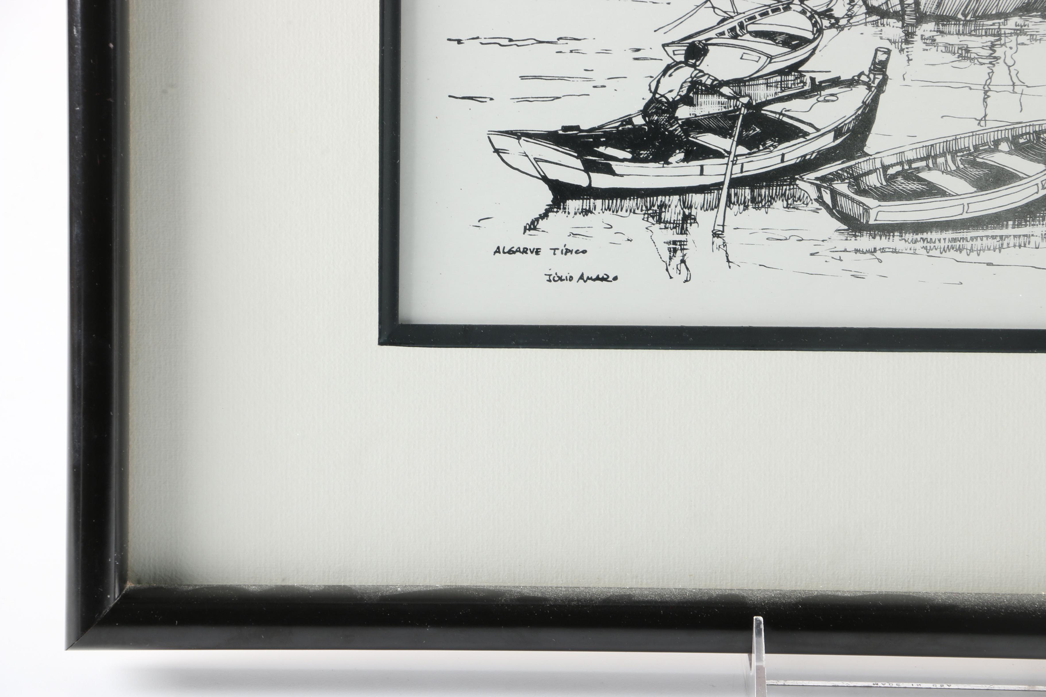 After Julio Amaro Lithograph "Algarve Tipico"