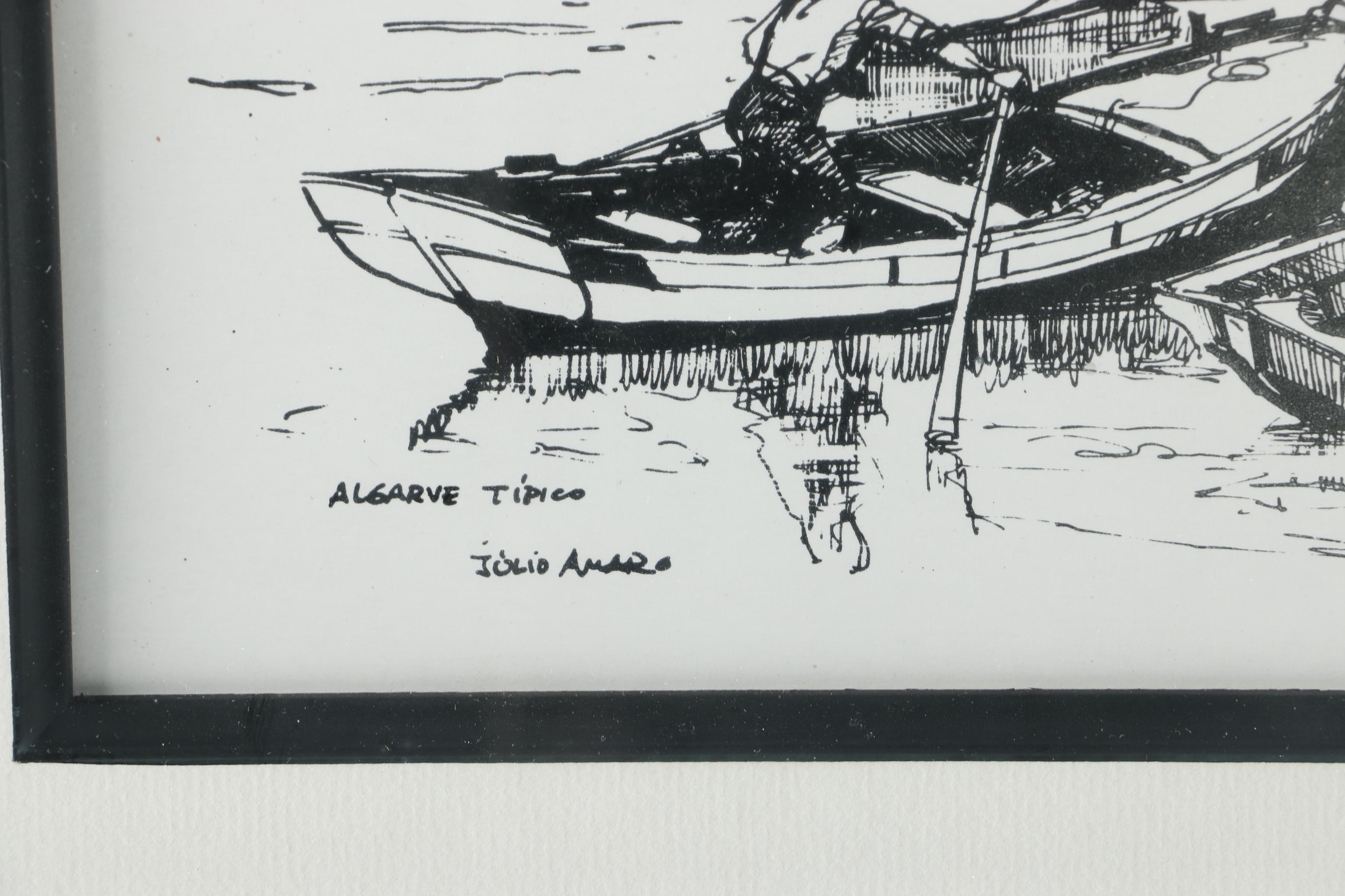 After Julio Amaro Lithograph "Algarve Tipico"