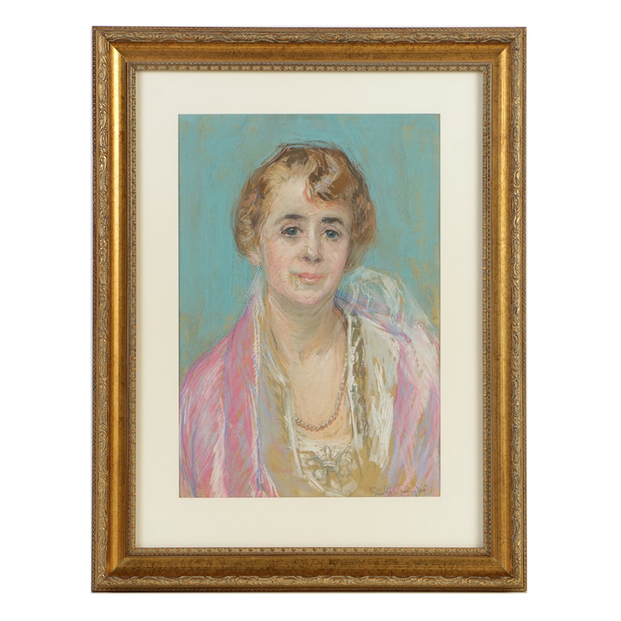 Emily B. Waite Pastel Portrait of Older Woman