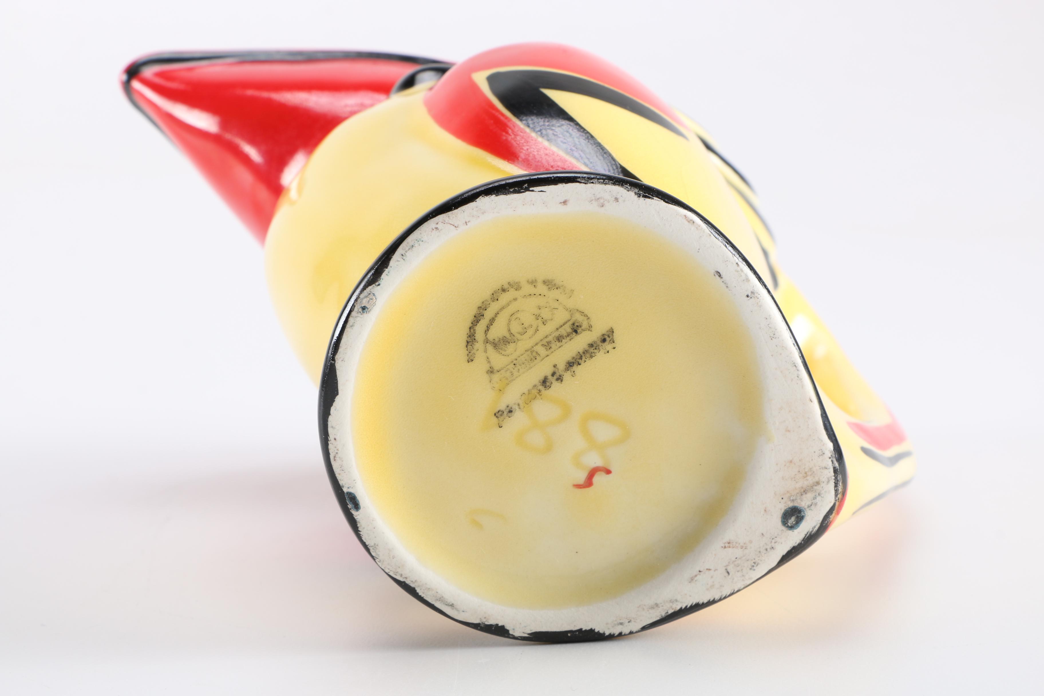 1930s Ditmar Urbach Czech Art Deco Toucan Pitcher