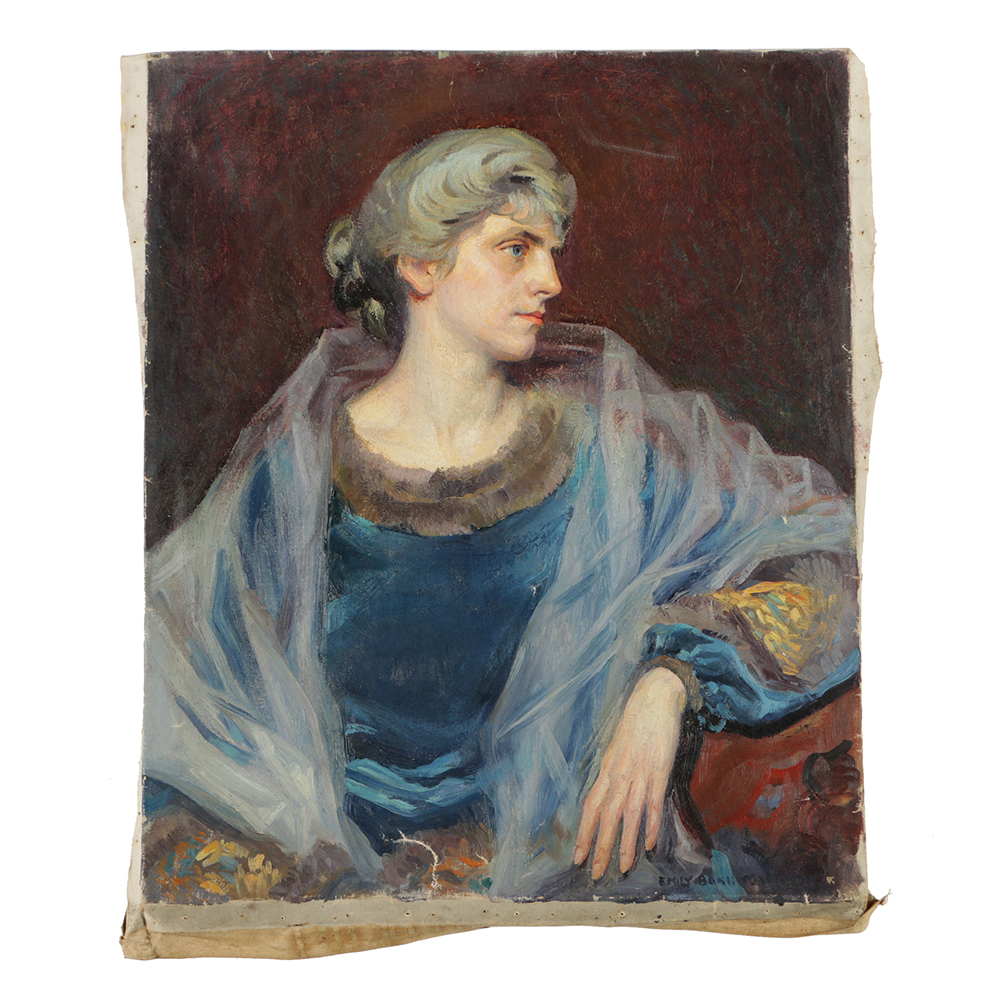 Emily B. Waite Oil Painting on Unstretched Canvas Portrait of a Woman