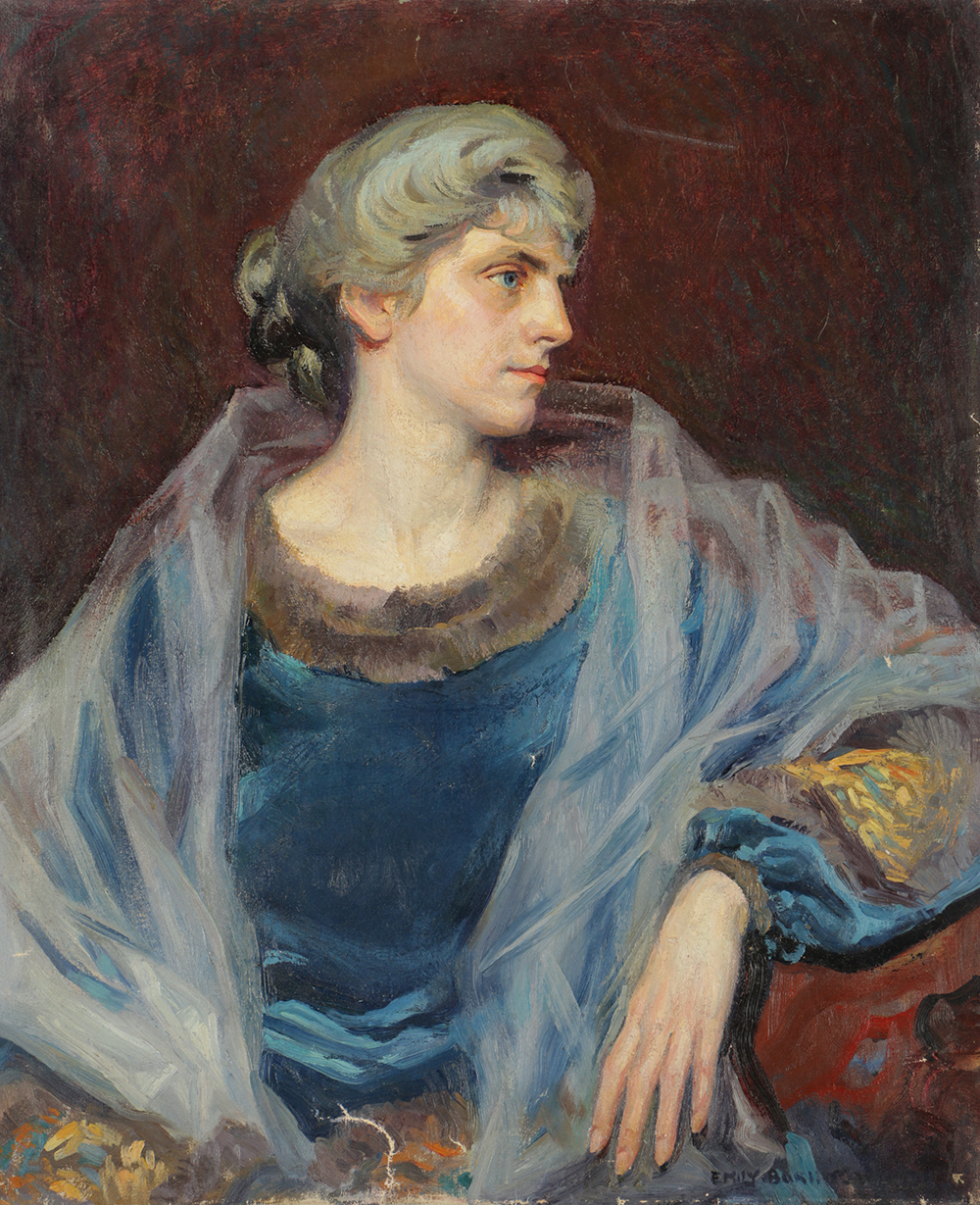 Emily B. Waite Oil Painting on Unstretched Canvas Portrait of a Woman